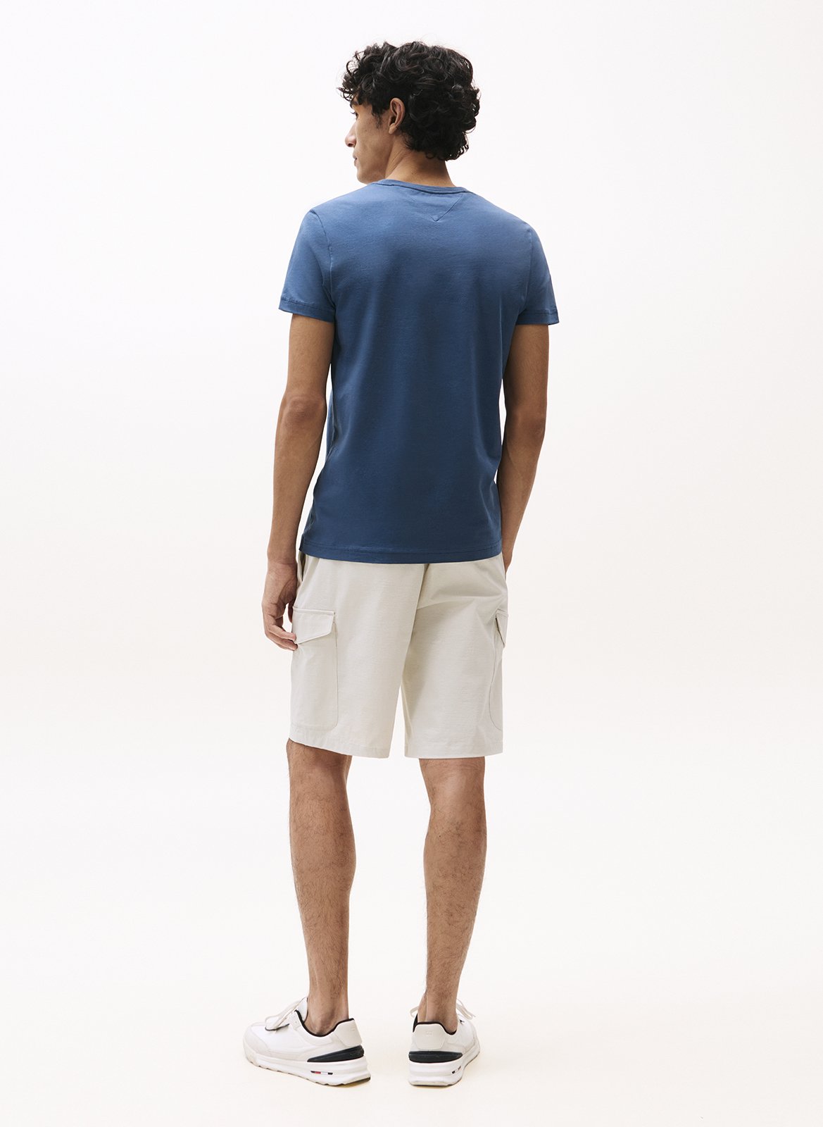 Slim-fit round-neck organic cotton T-shirt TOMMY HILFIGER Blue