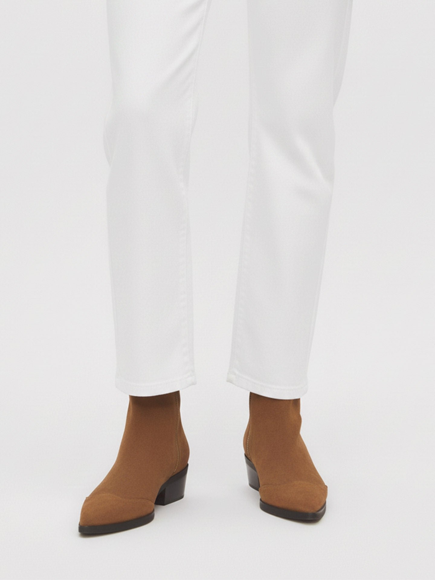 Heeled suede leather mid-calf boots EMZI PARIS Brown