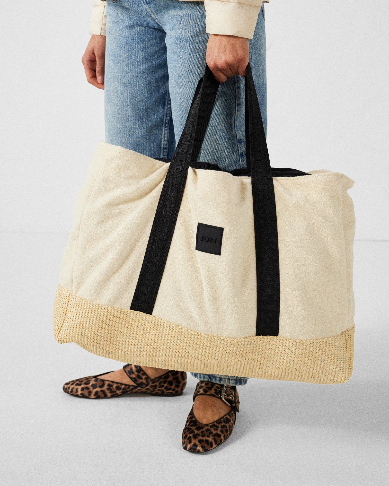 Grand totebag bimatière harmony JOTT Blanc