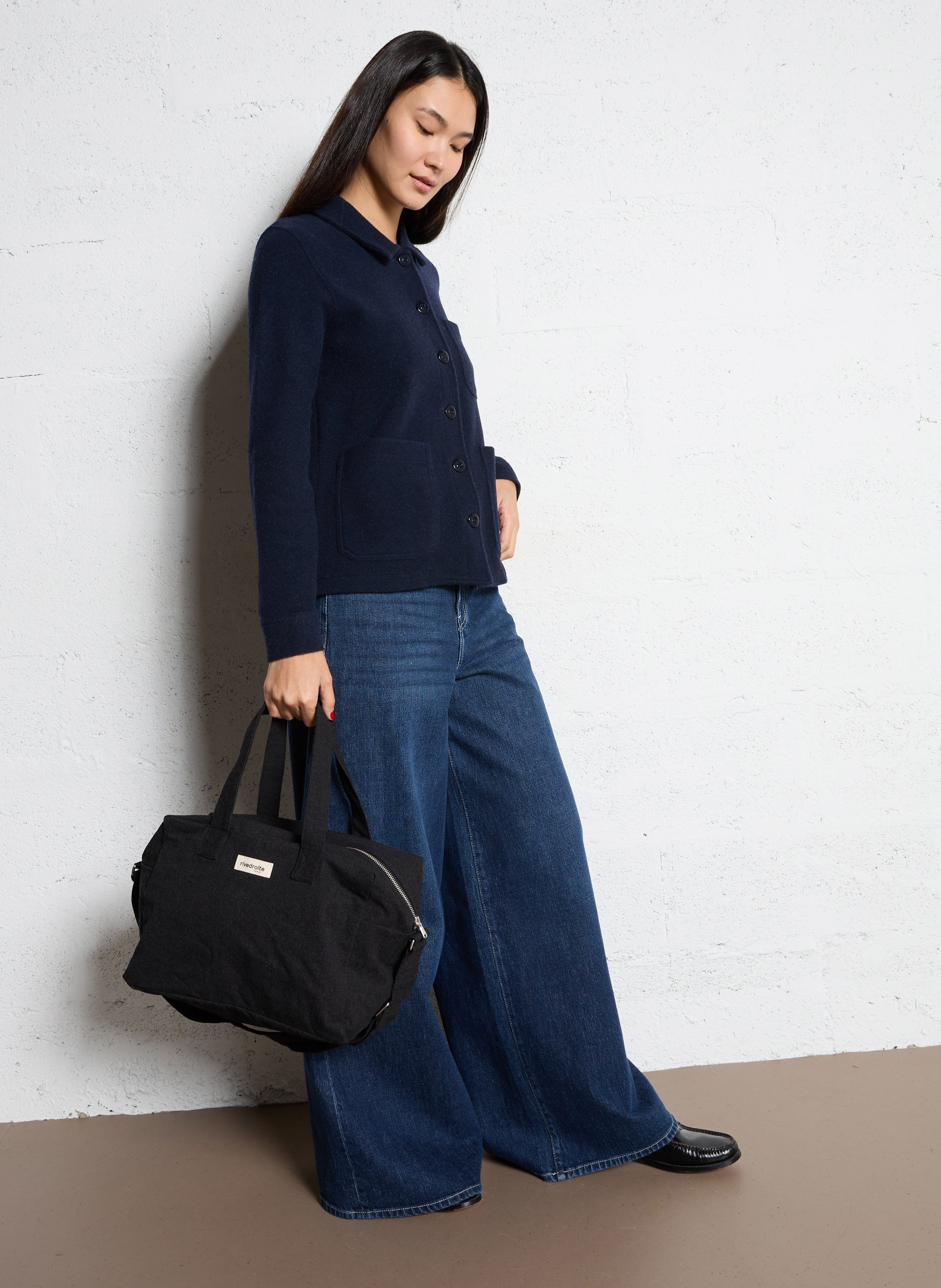 Sac à main en coton mélangé RIVEDROITE PARIS Noir