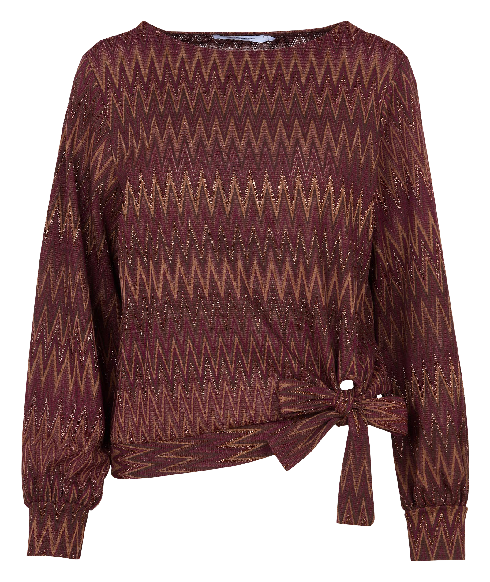 Top manches longues en maille pailletée LA FEE MARABOUTEE Rouge