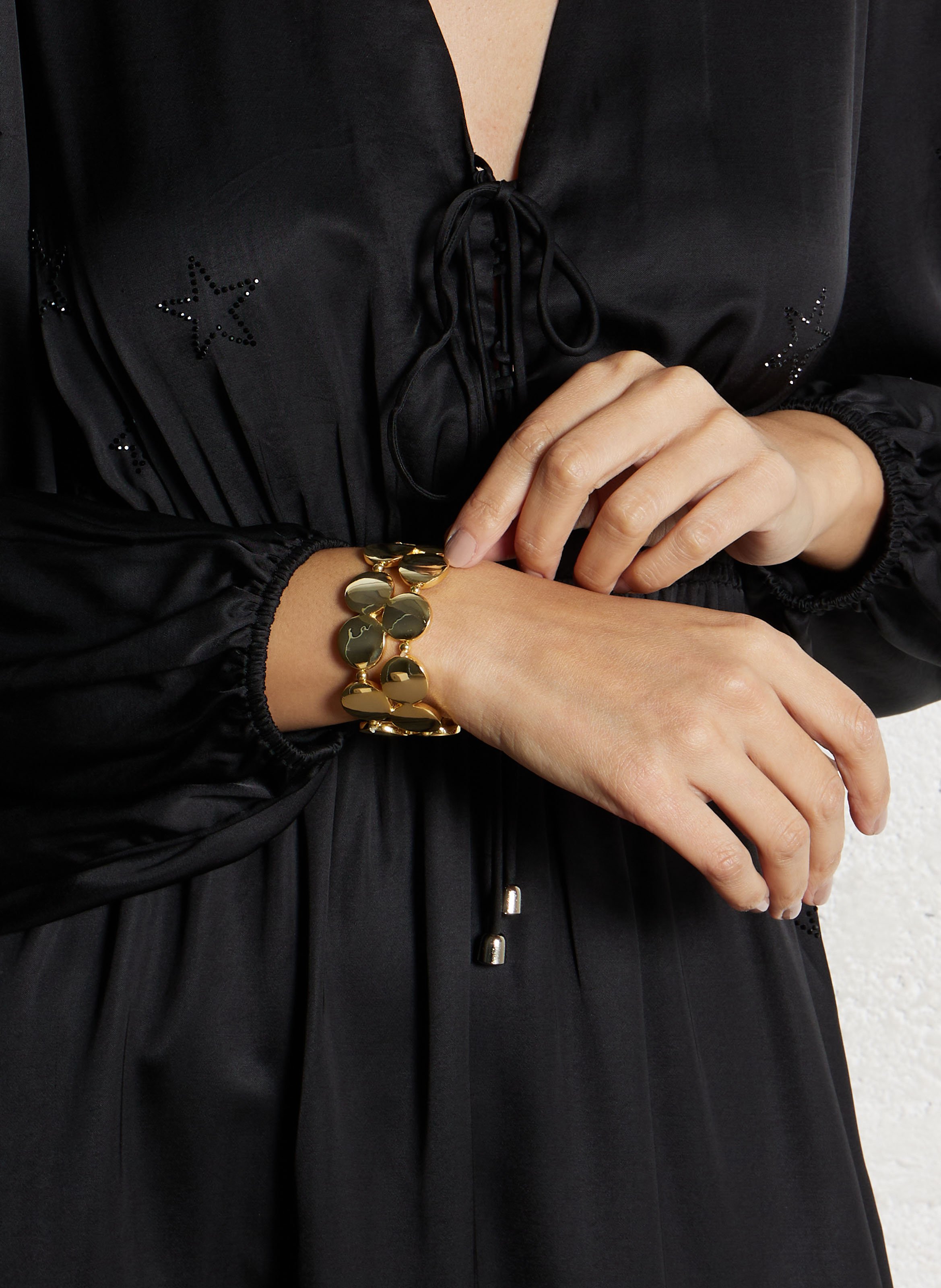 Pulsera ancha FEEKA Dorado