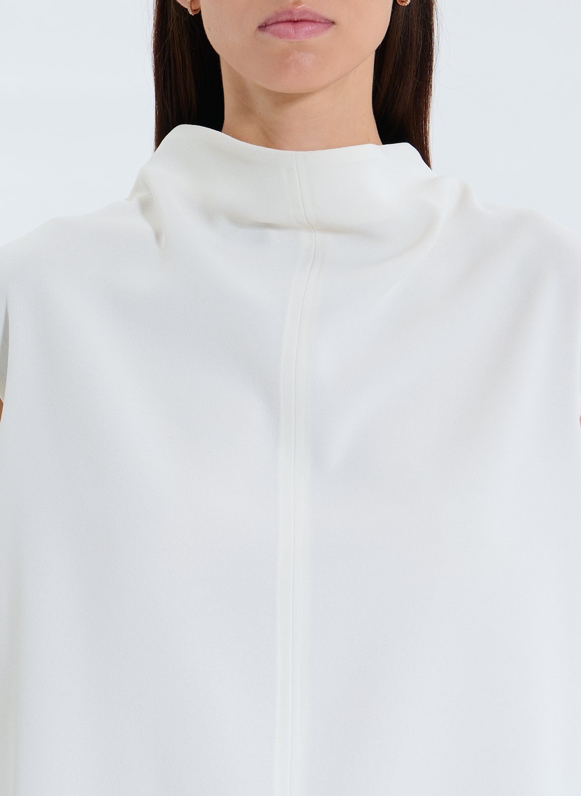 High-neck draped top ZAPA White