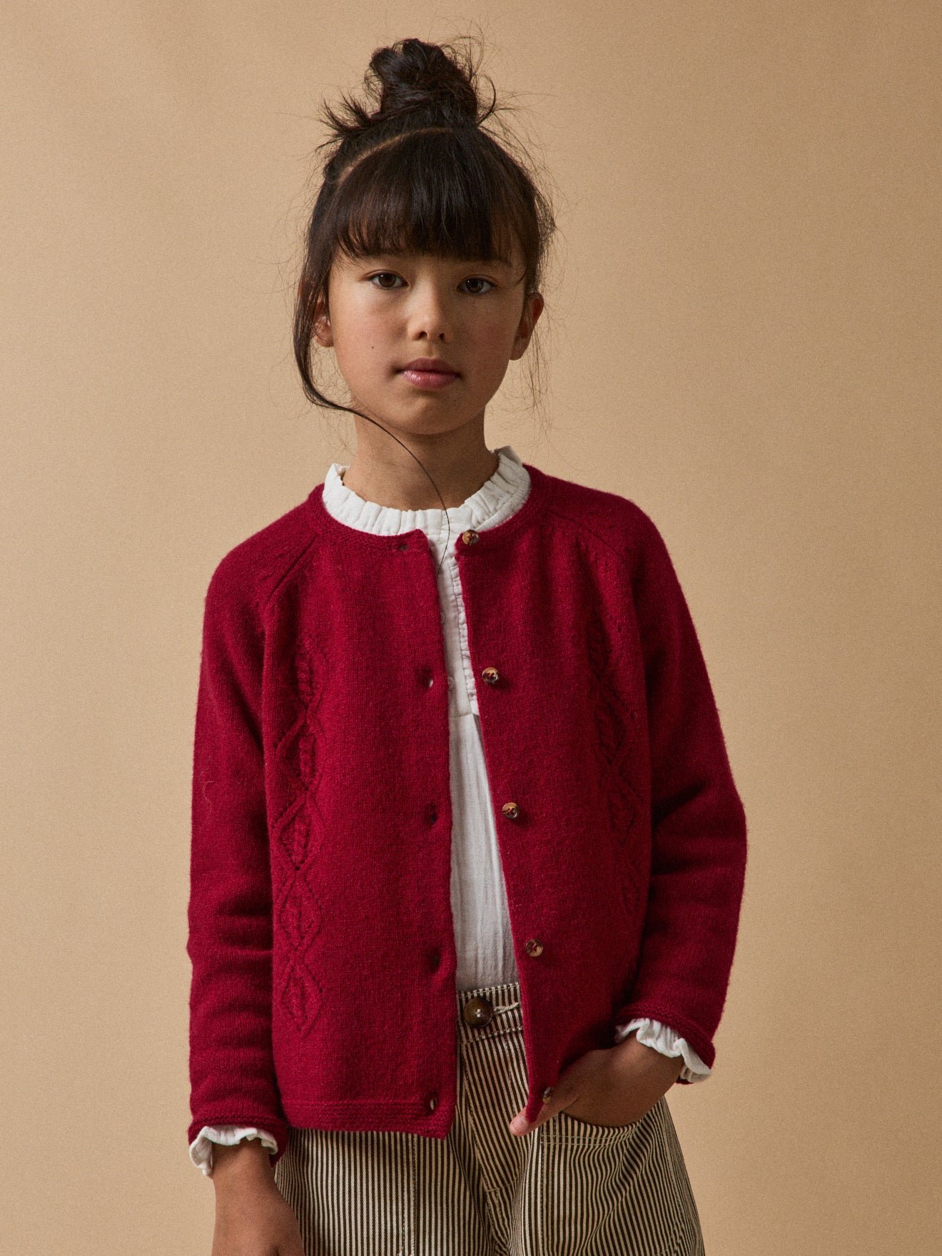 Merino wool cardigan CYRILLUS Pink