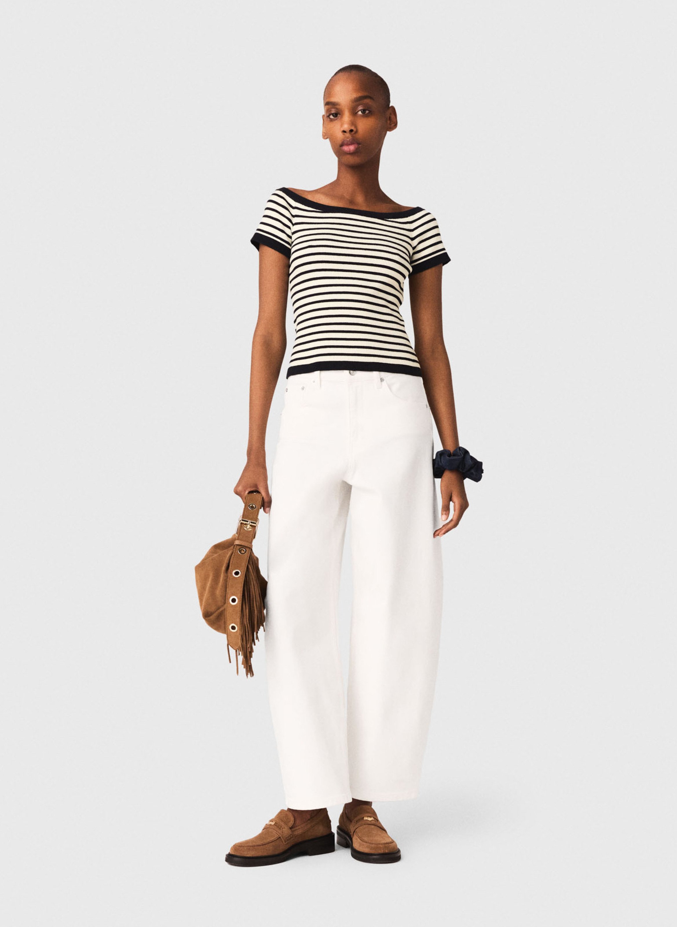 Top moulant col bateau MAJE Bleu