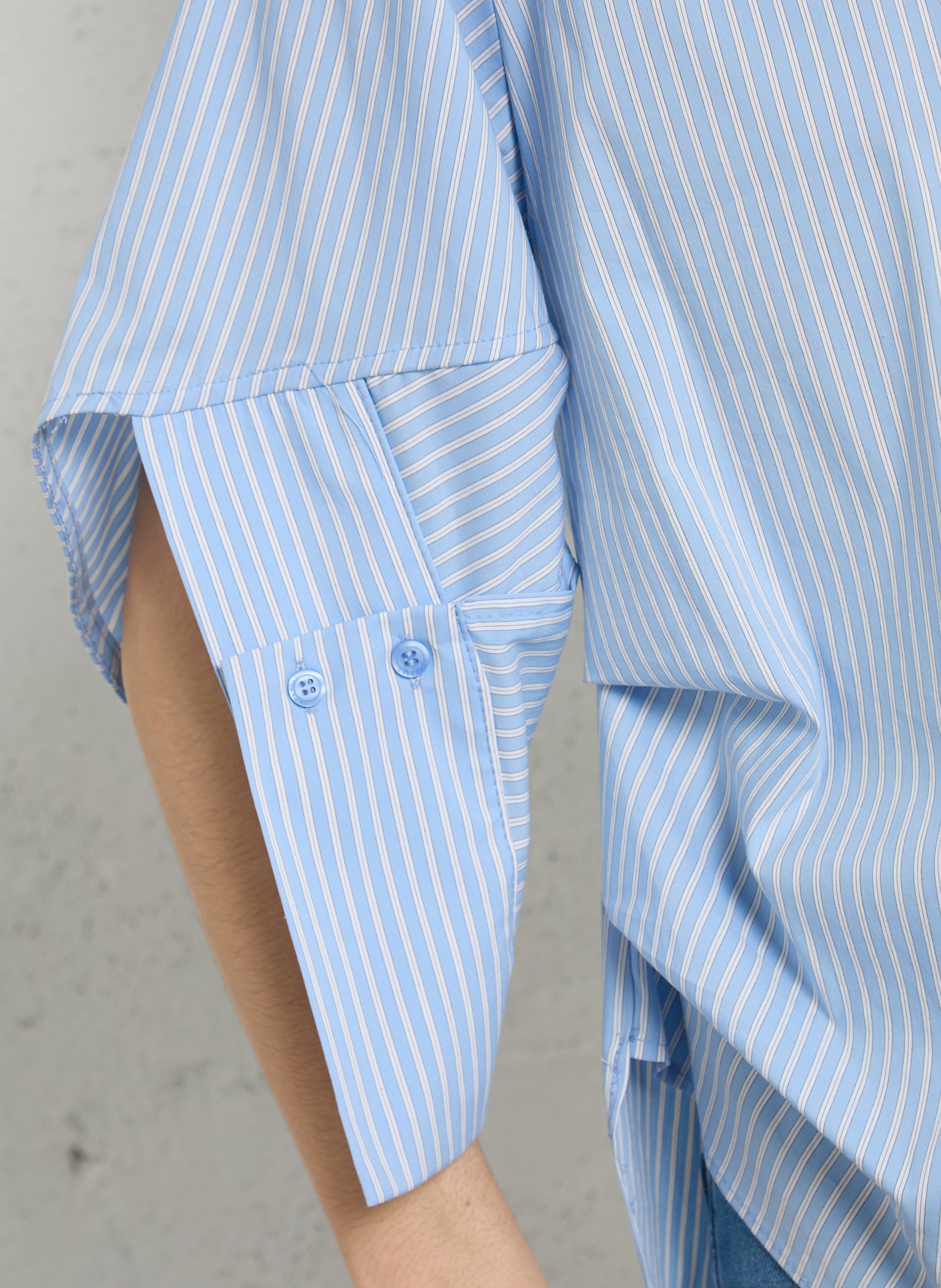 Bluse aus Baumwoll-Mix mit klassischem Kragen IMPERIAL Blau