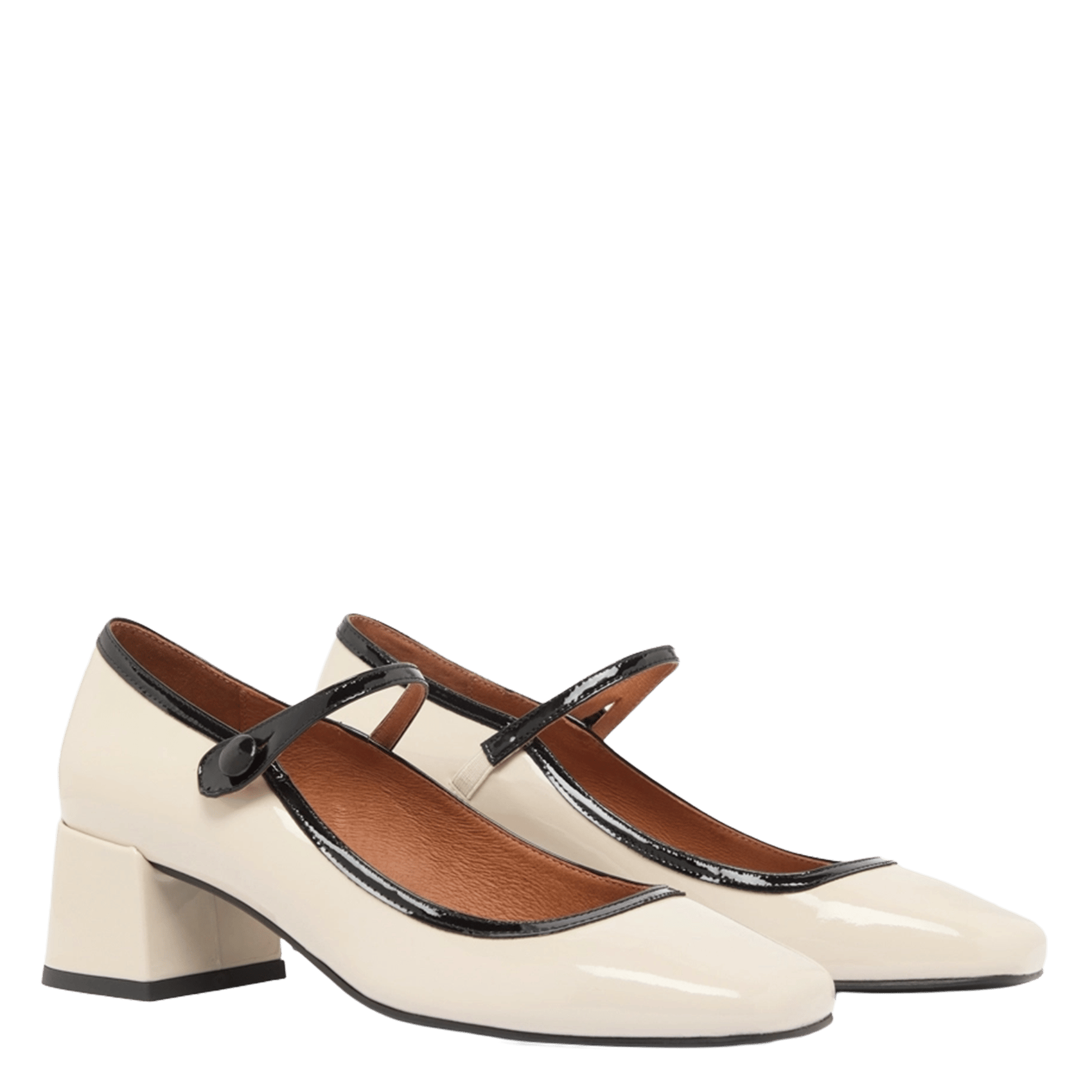 Escarpins en cuir vernis JONAK Beige