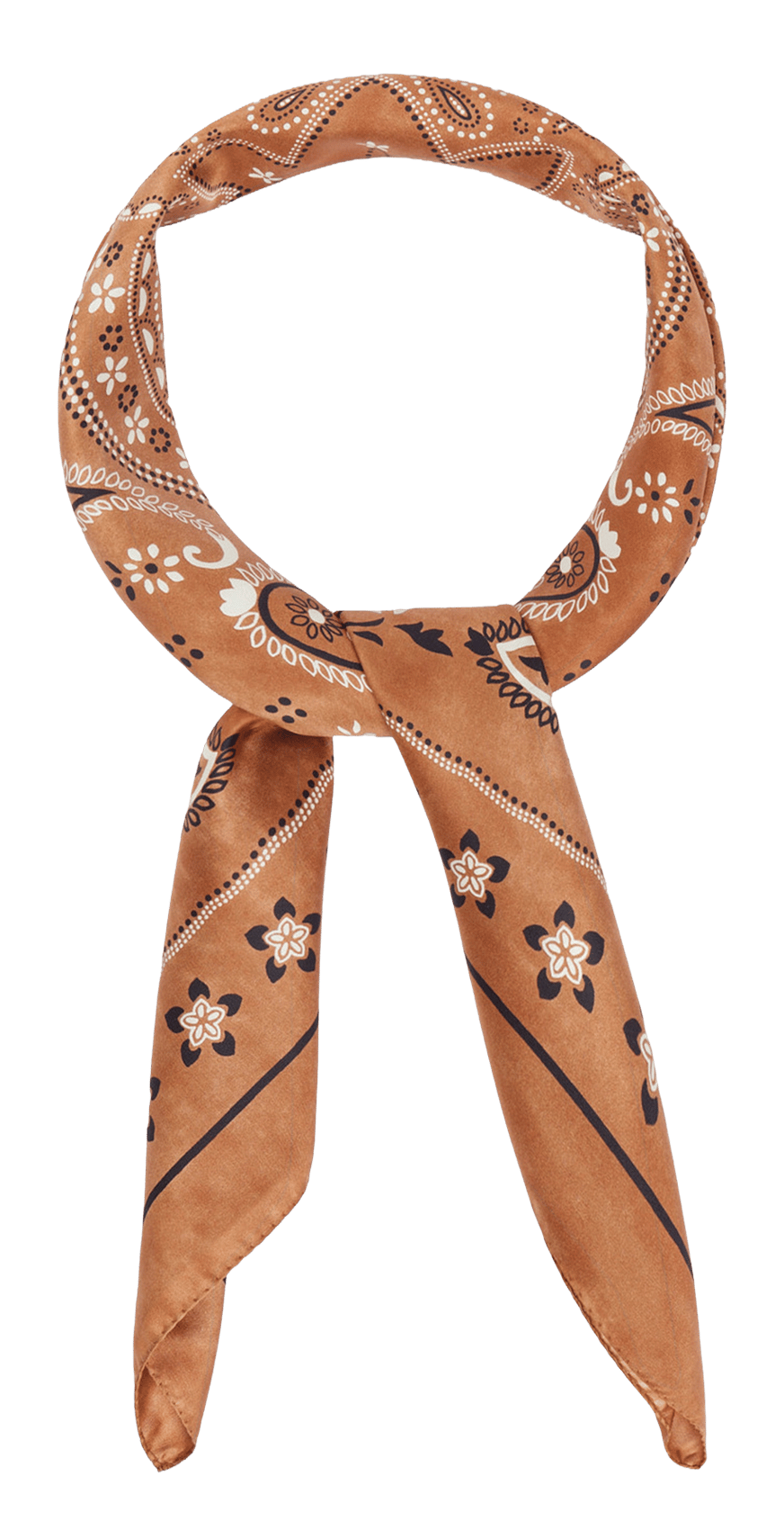 Foulard en soie imprimé SANDRO Marron