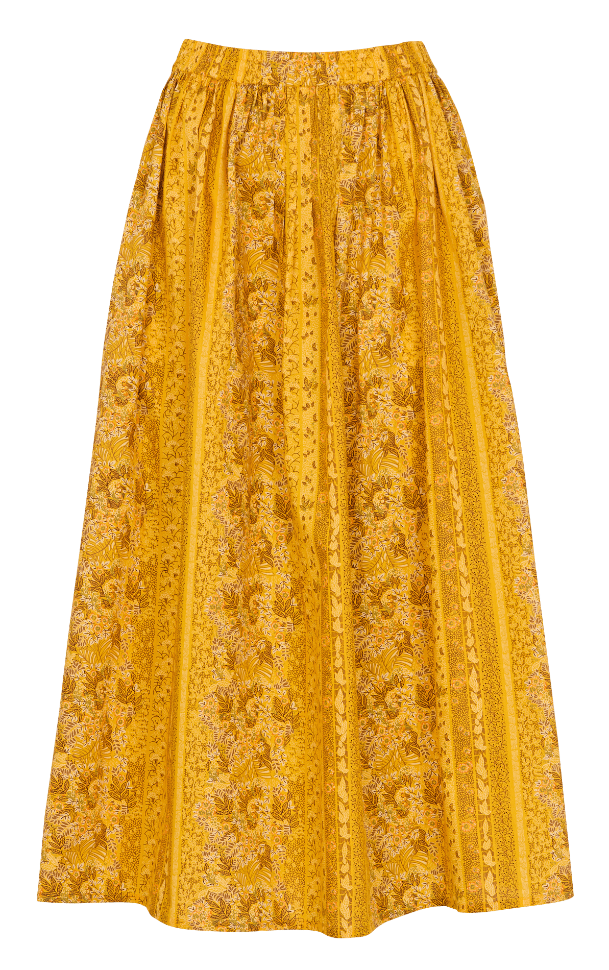 Jupe longue évasée en coton SUZIE WINKLE Jaune