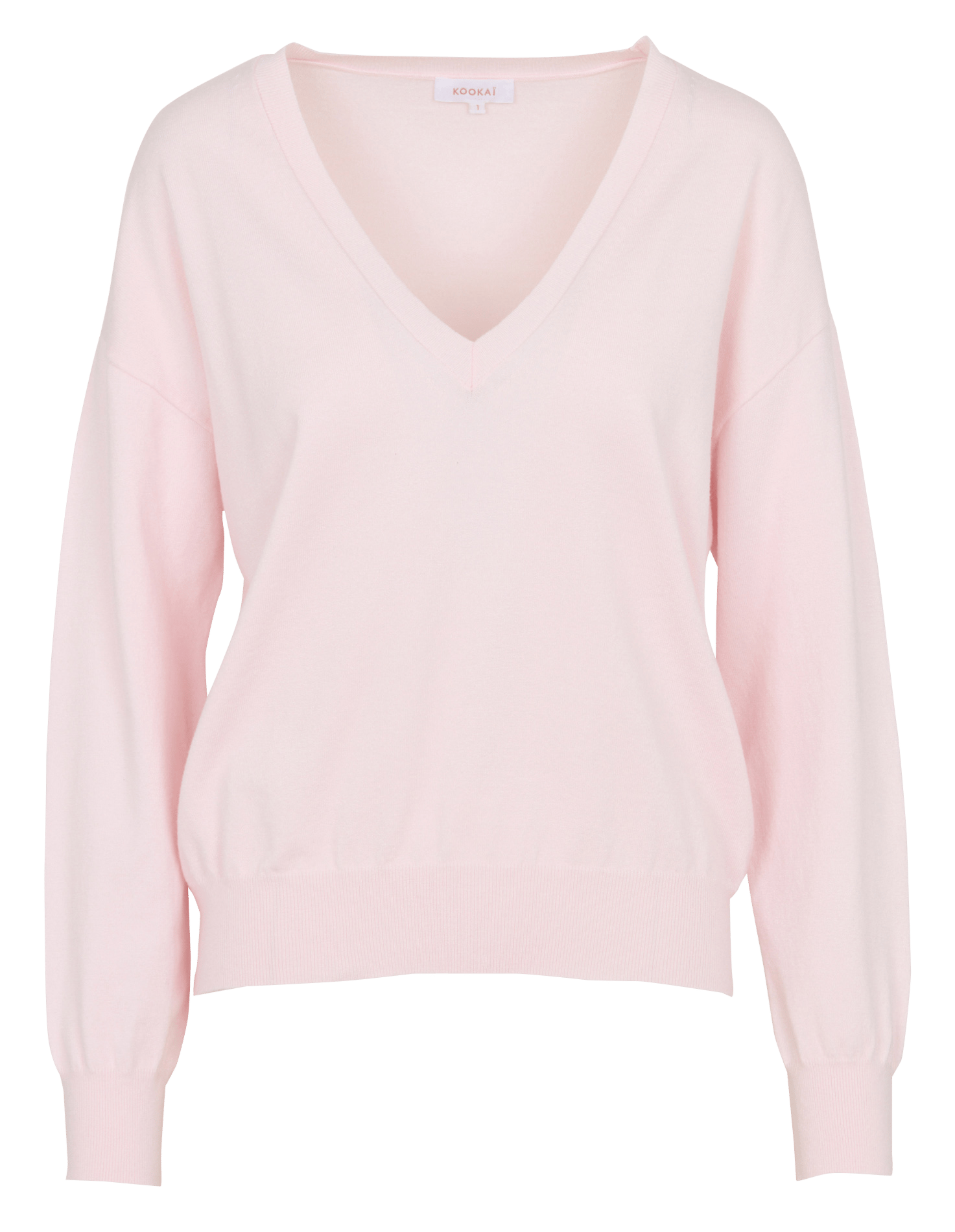 Mixed-knit straight V-neck sweater KOOKAI