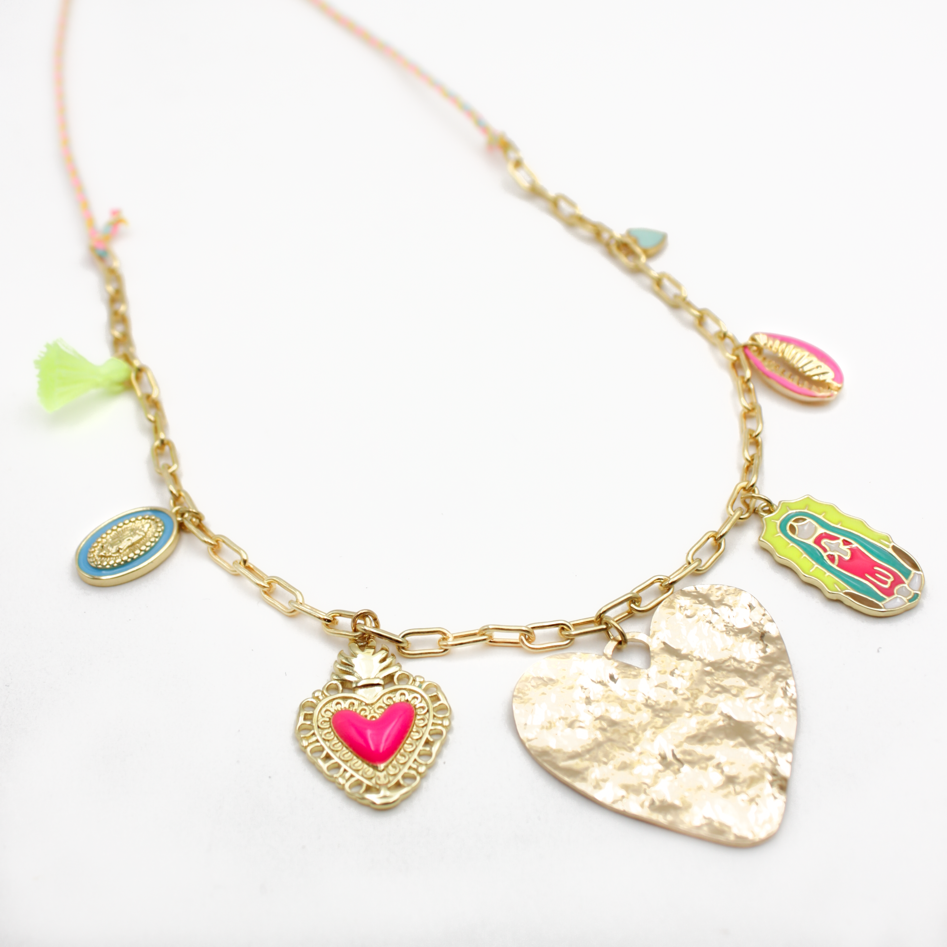 Collier long cordon et grigris - carla L'ATELIER DES DAMES Doré