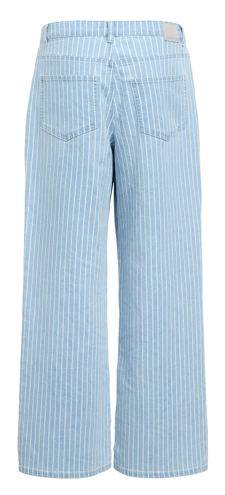 Wide leg striped cotton blend jeans OBJECT Blue