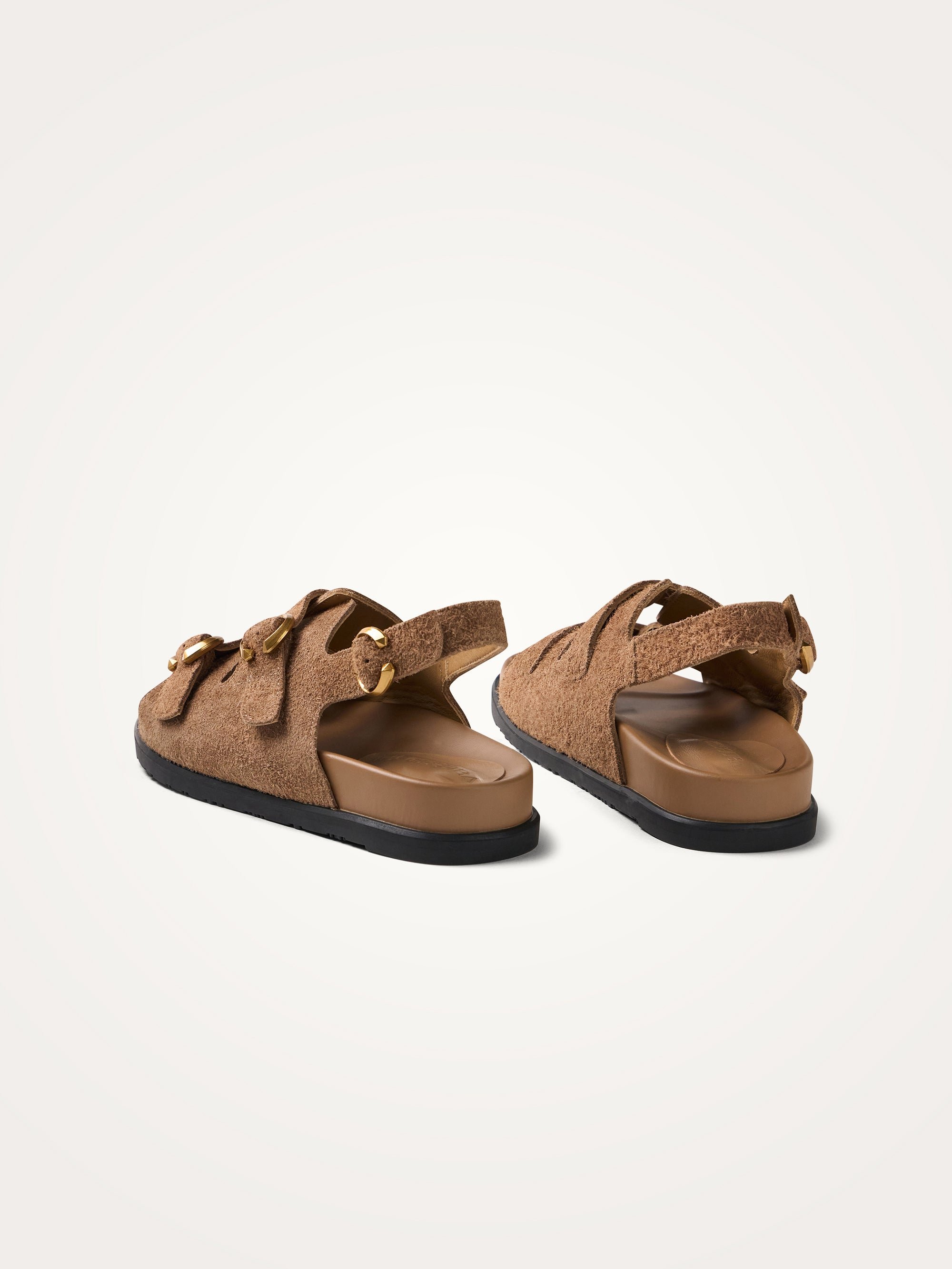 Leopard print flat sandals with strap VANESSA WU Brown