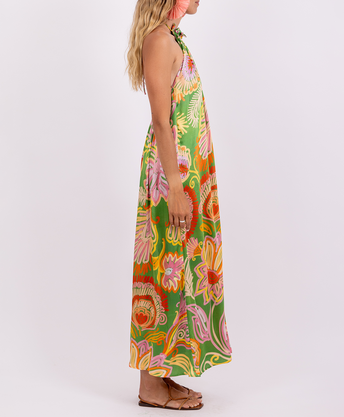 Sleeveless Wide-Leg Printed Jumpsuit SUNDRESS Green