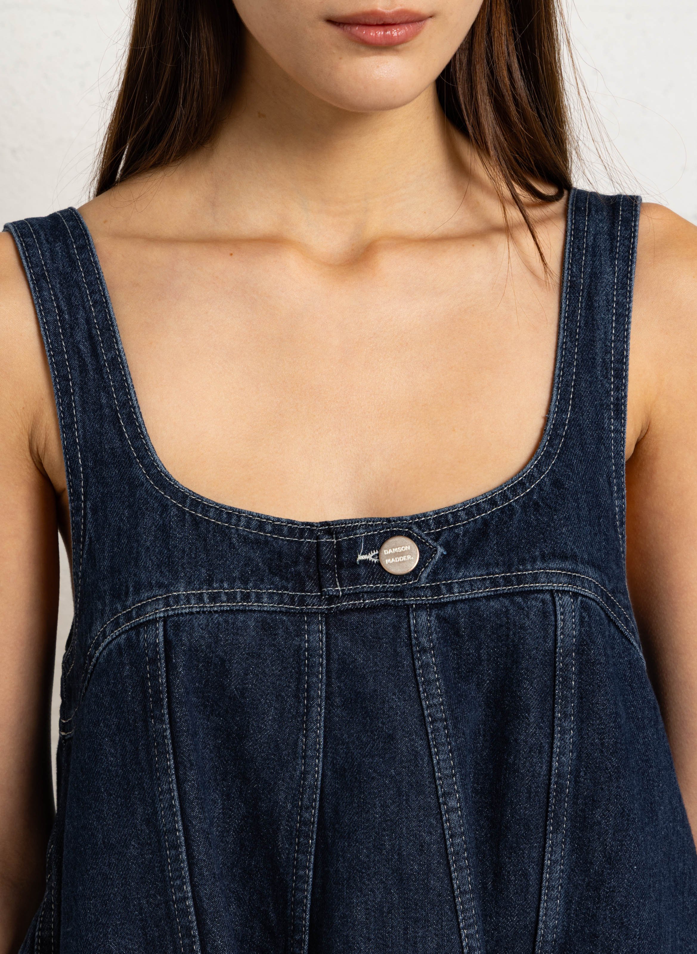 Short organic cotton dress DAMSON MADDER Blue