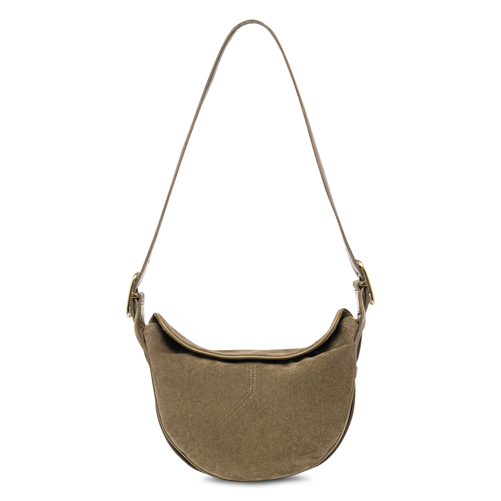 Schultertasche aus Leder CLARIS VIROT Khaki