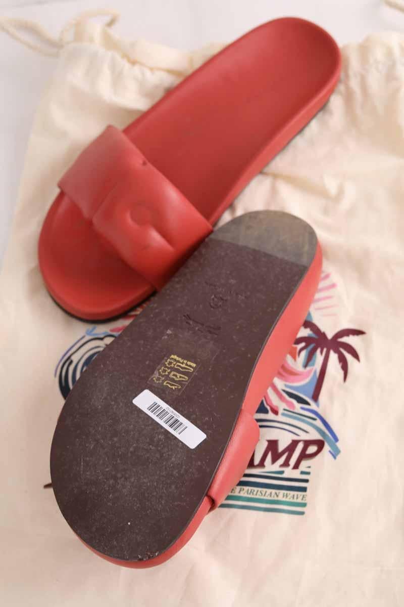 Faux leather sandals LONGCHAMP - Seconde Main Pink