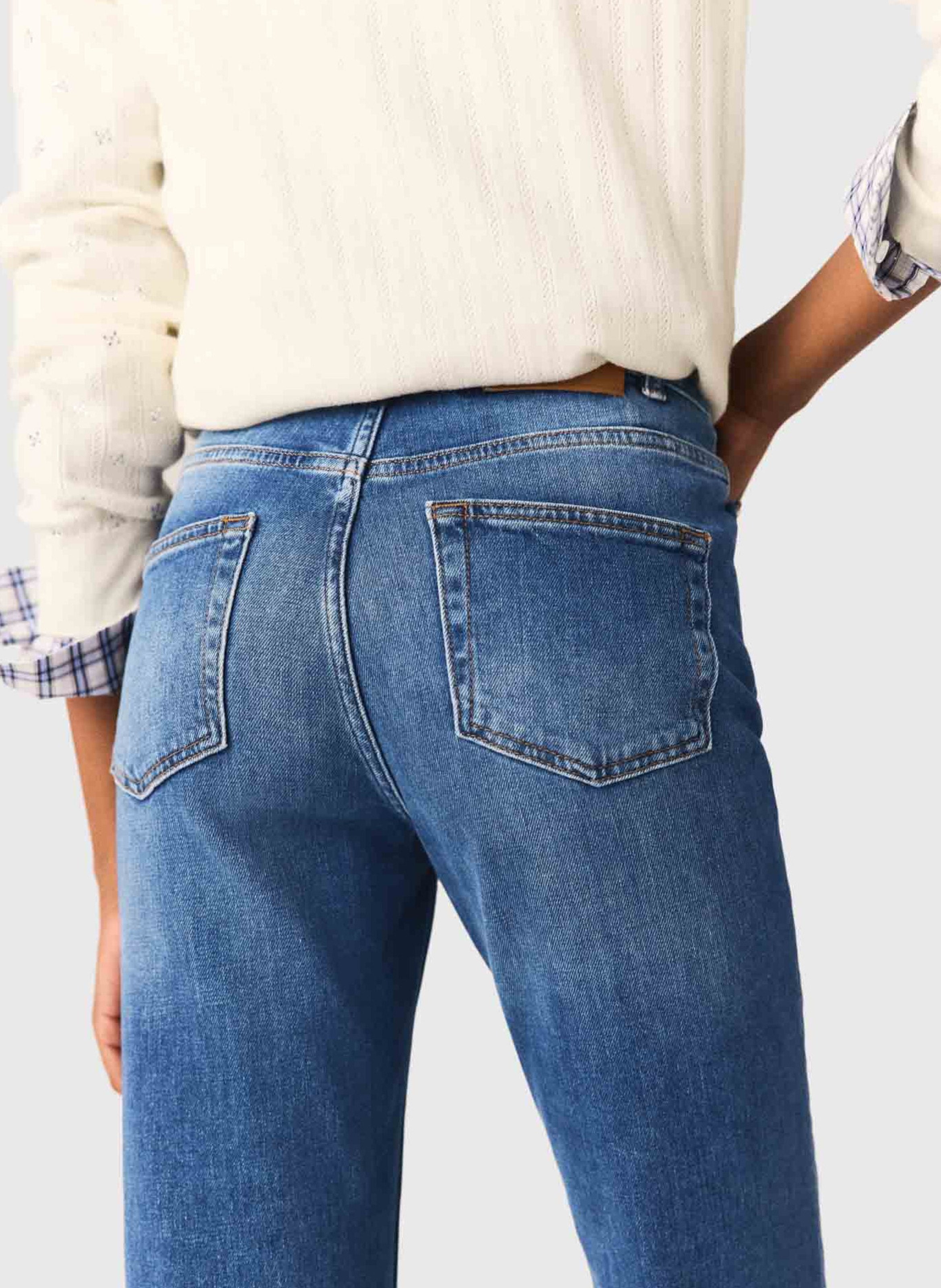 Cropped cotton-blend jeans | Blue MAJE Women