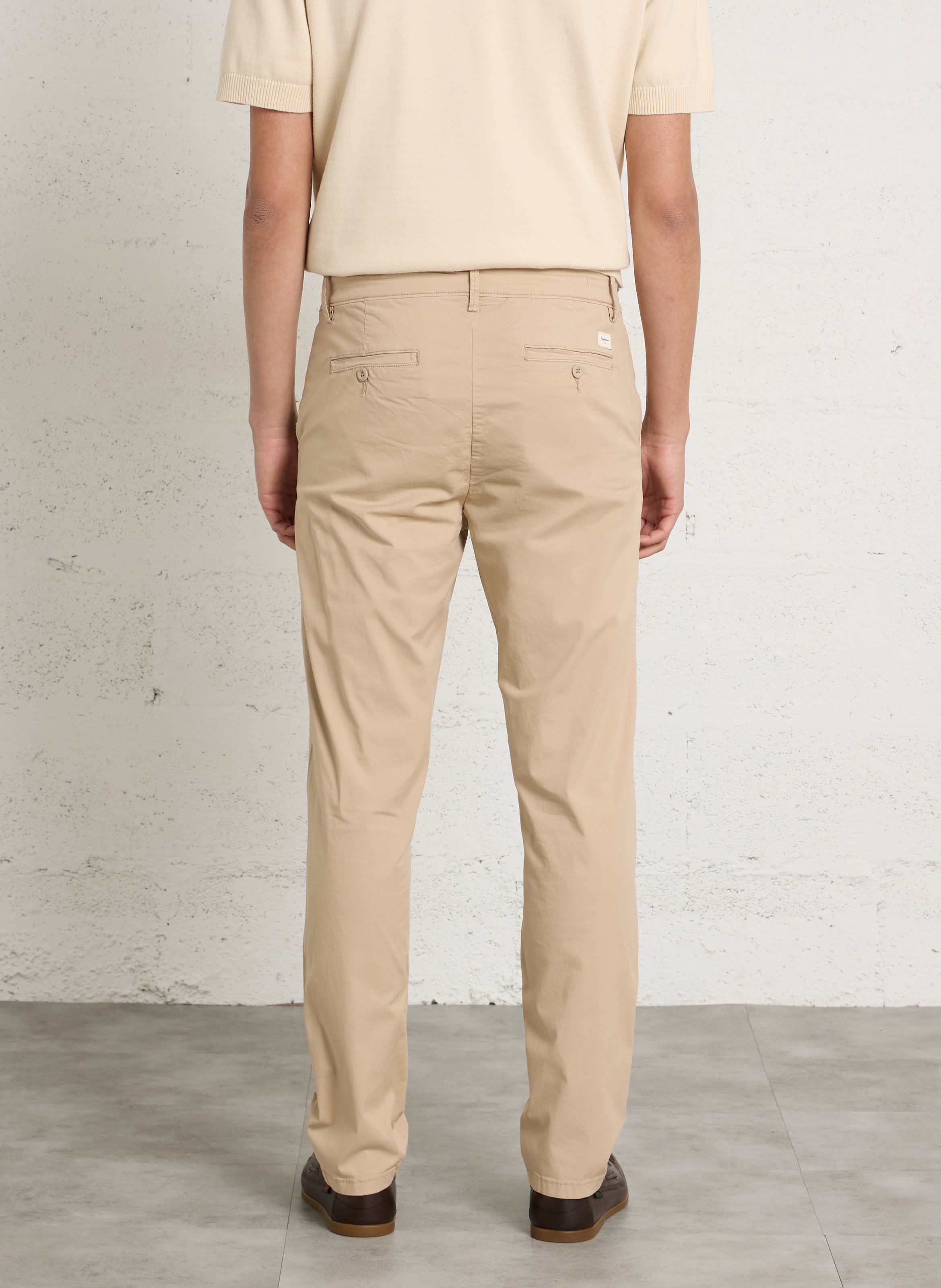Solid straight chino pants PEPE JEANS Beige