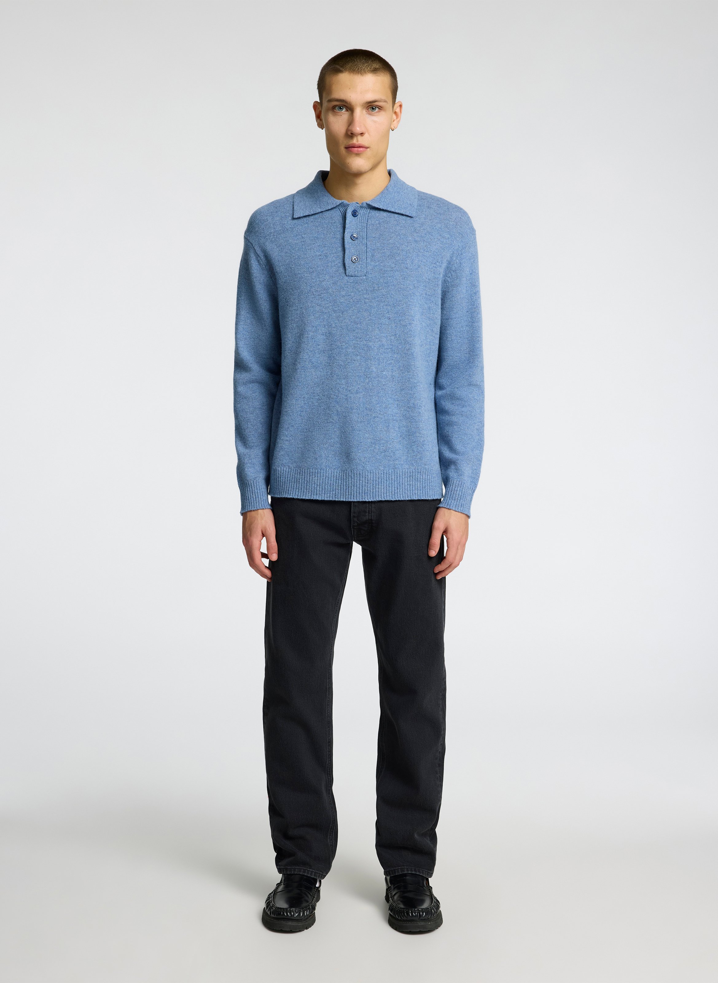 Straight-leg organic cotton-blend jeans SELECTED Black