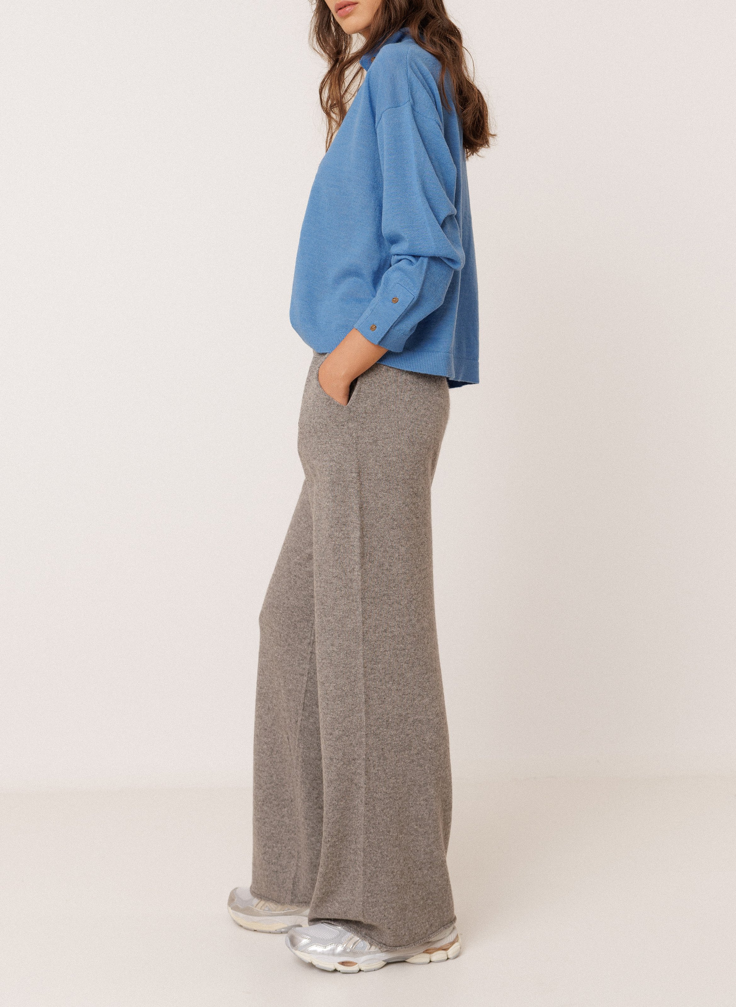 Pullover mit Zip-Kragen  | Blau INDI & COLD Damen