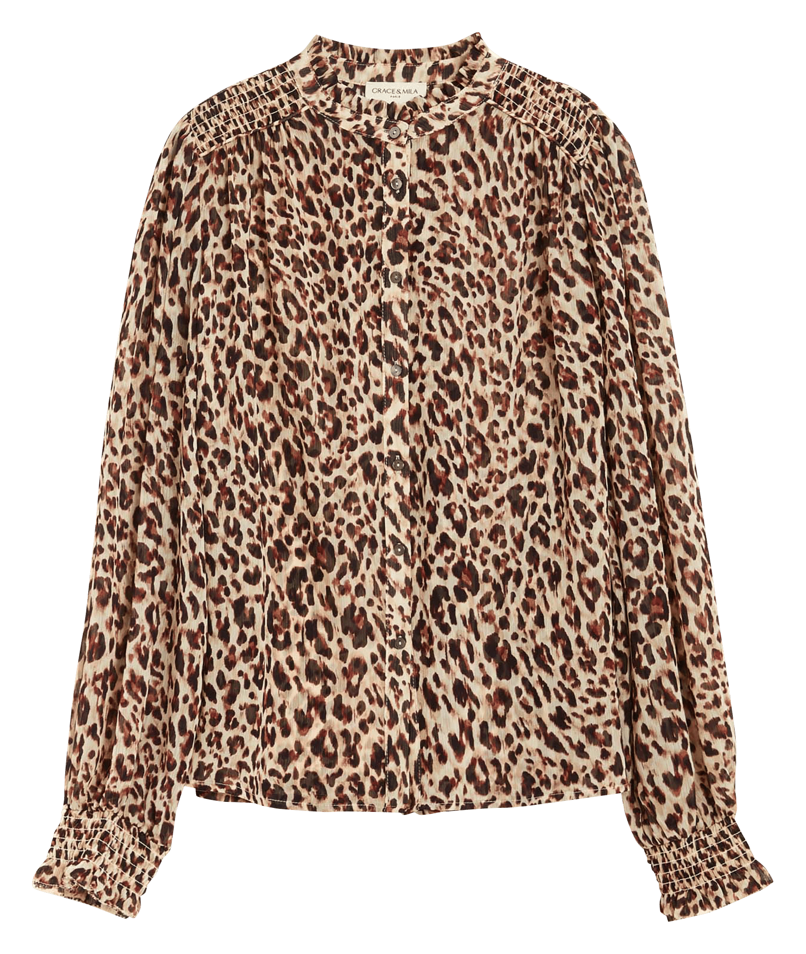 Chemise oversize imprimée GRACE ET MILA Marron