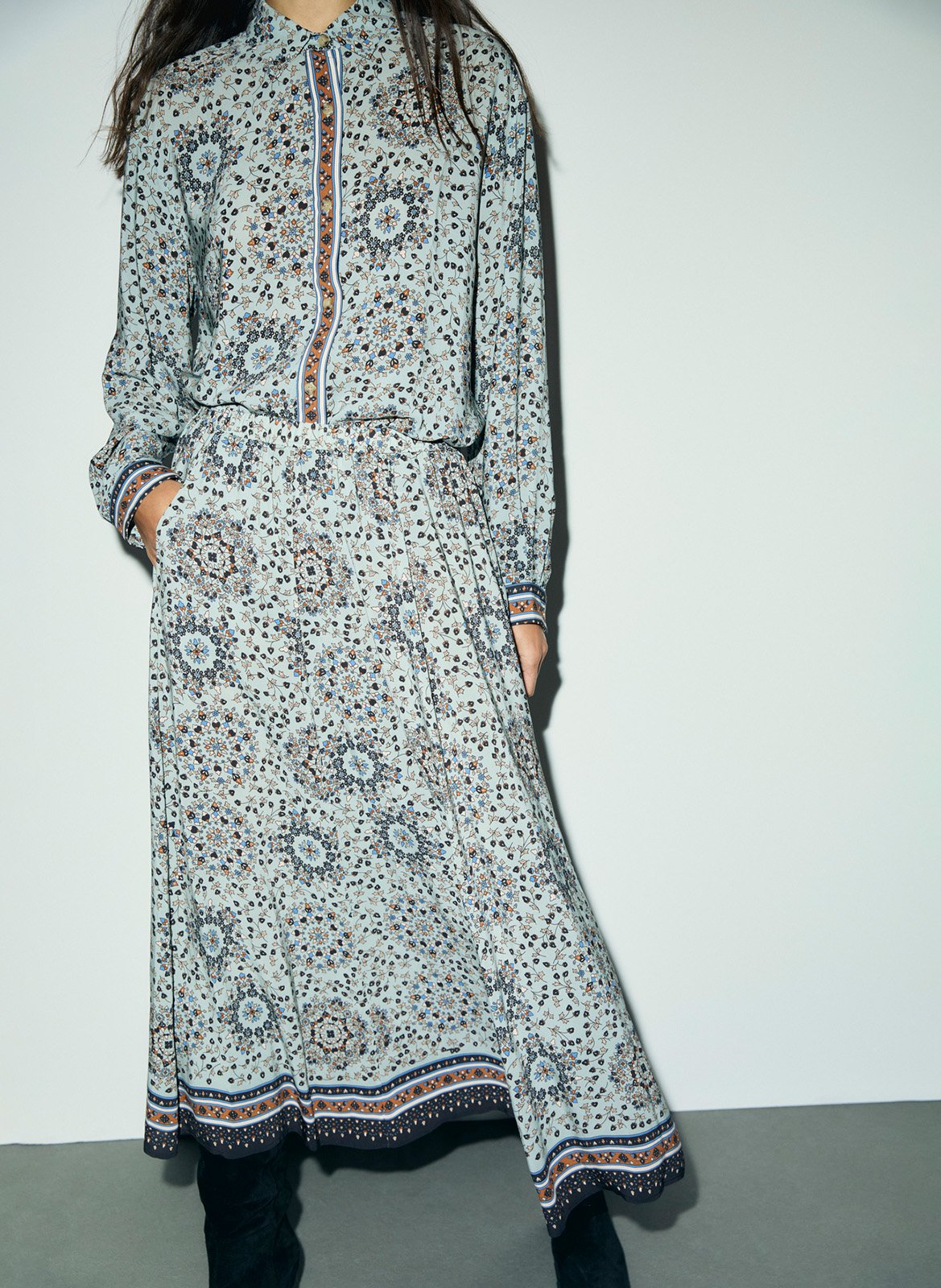 Midirock mit Print GERARD DAREL Blau