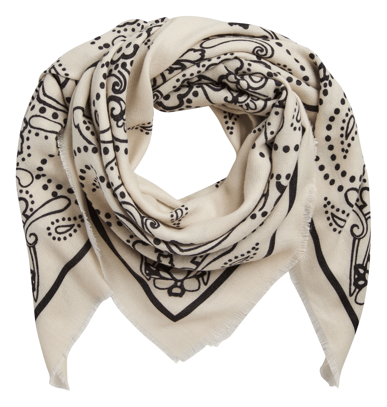 Foulard en imprimé bandana PIECES Noir