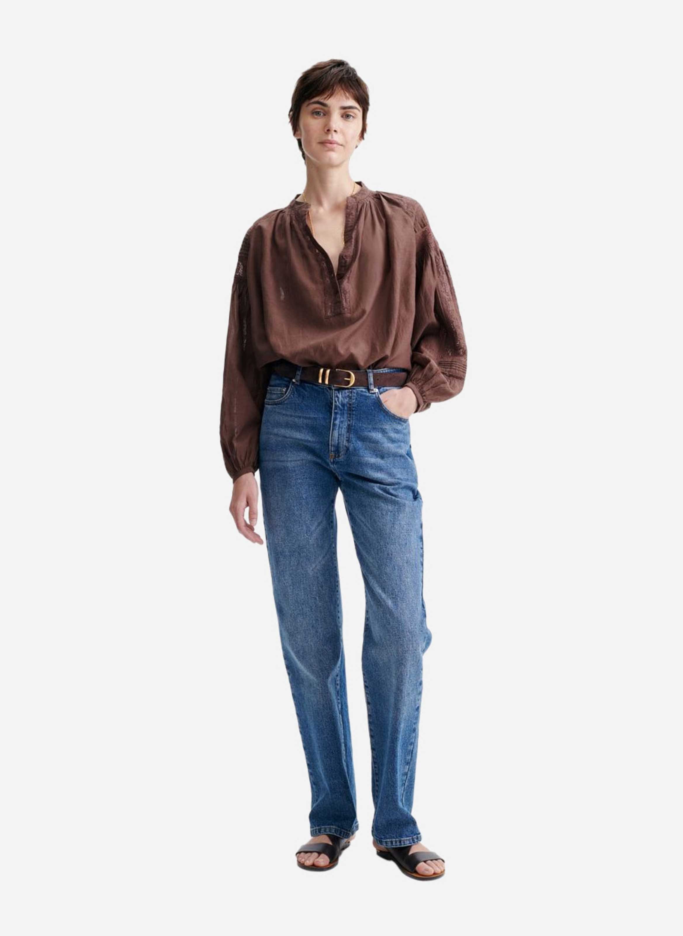 Long-sleeved lace blouse | Brown VANESSA BRUNO Women