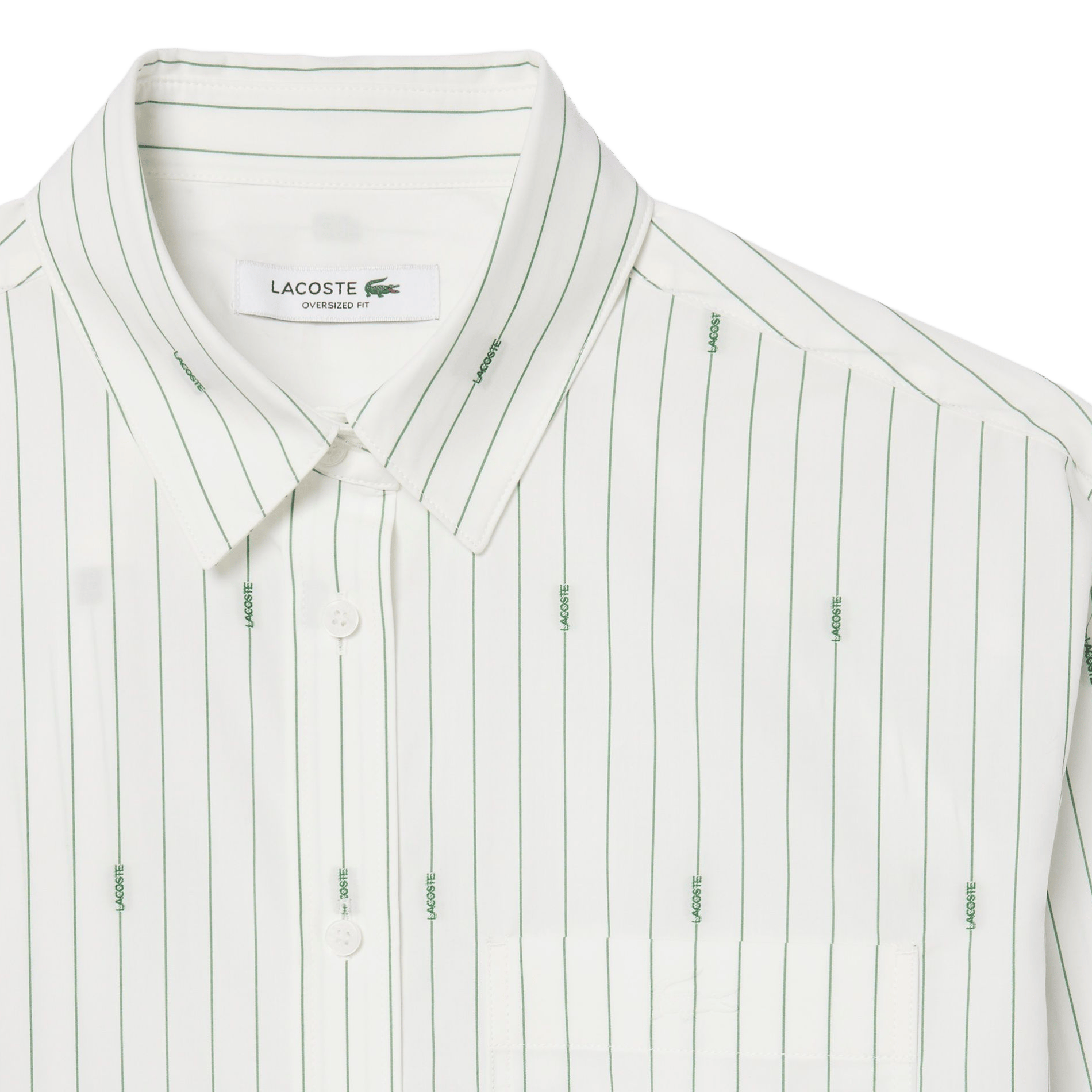 Chemise droite col classique rayée jacquard en coton LACOSTE Multicolore