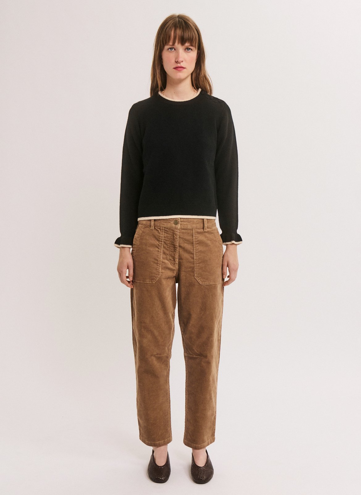 Round-neck wool-blend sweater PABLO Black