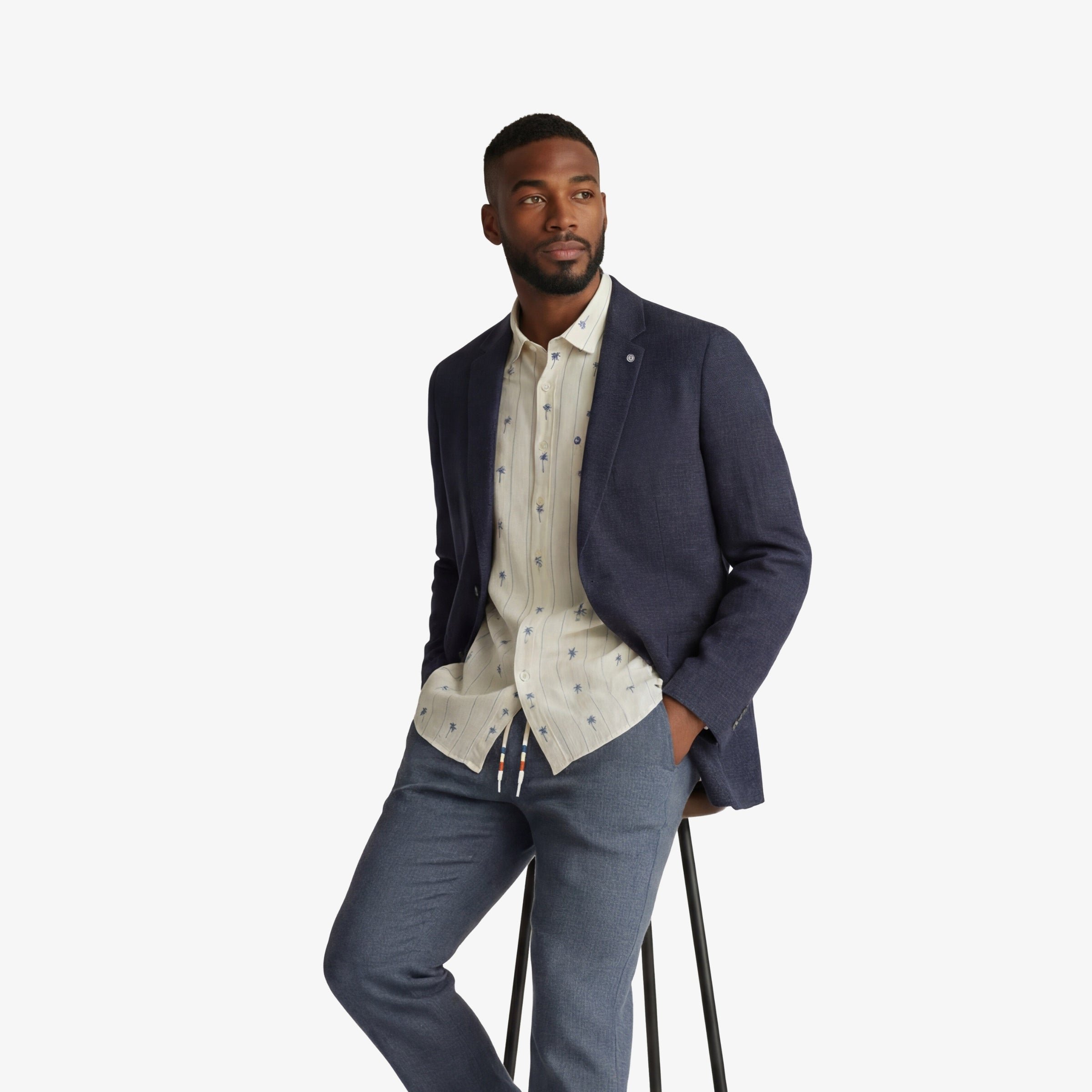 Blazer en laine SERGE BLANCO Bleu