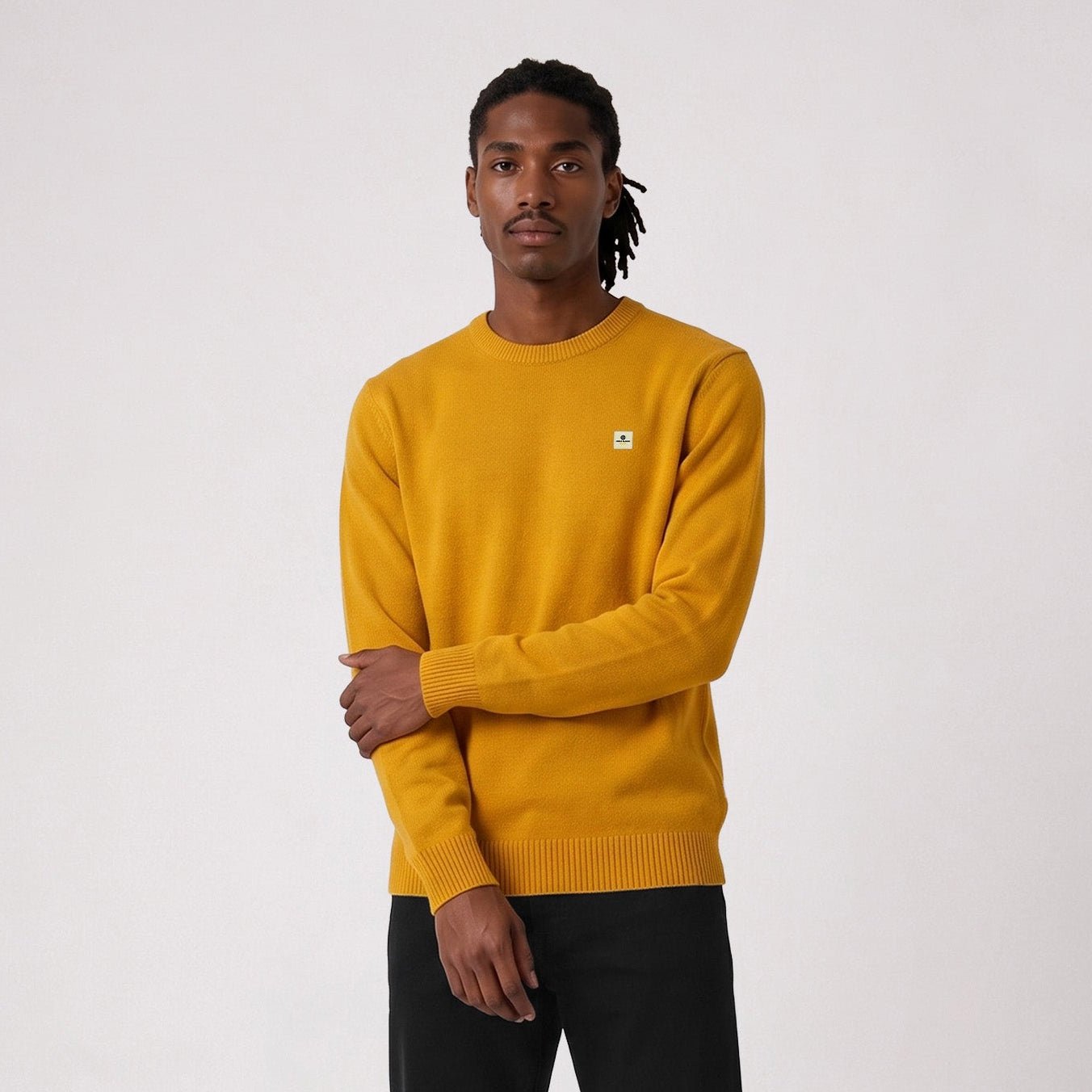 MADANI yellow crew-neck wool sweater SBPLAY SERGE BLANCO Yellow