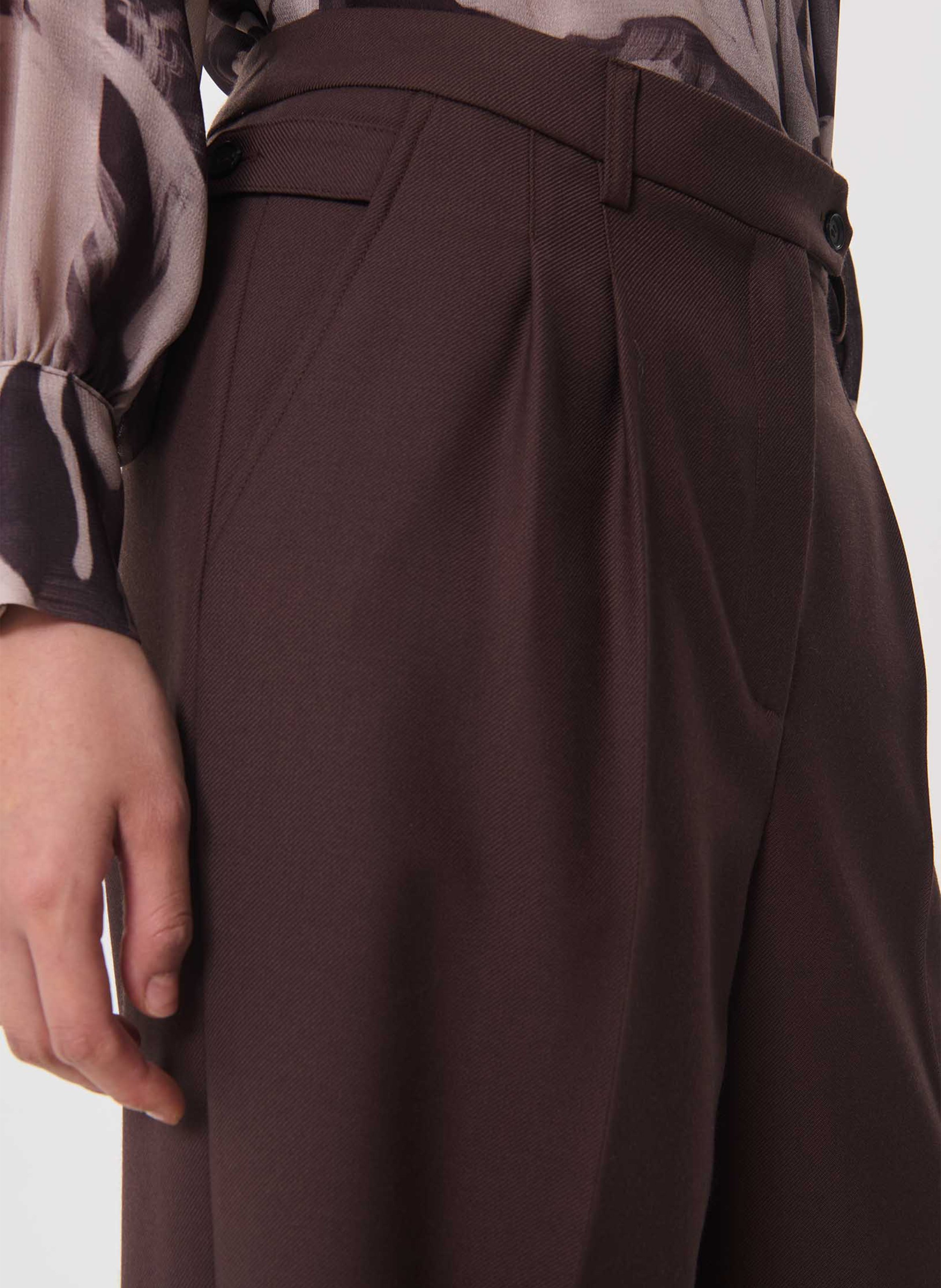 Wide-leg high-rise pants TARA JARMON Brown