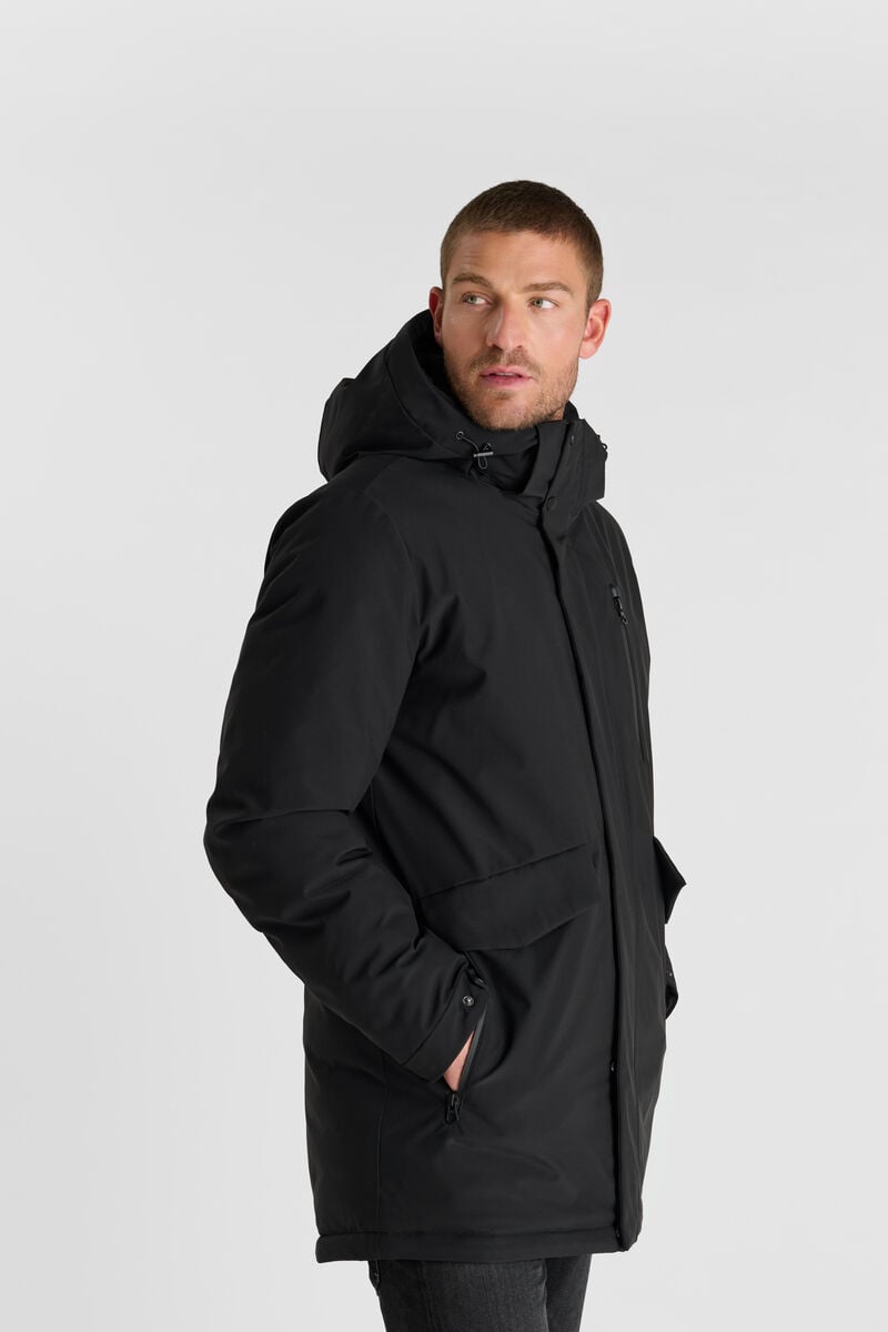Zip-up hooded parka LE TEMPS DES CERISES Black