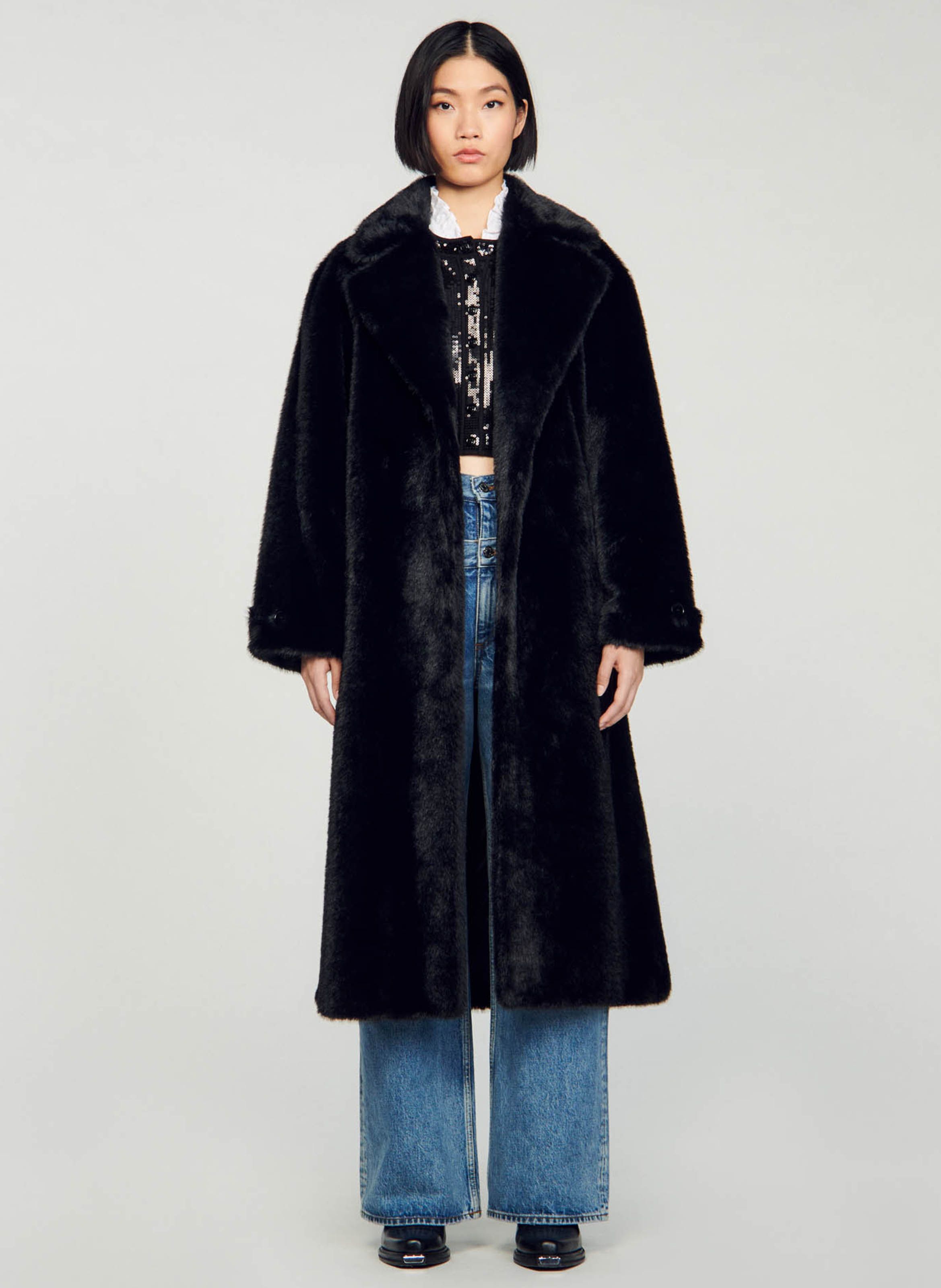 Sandro on sale black coat