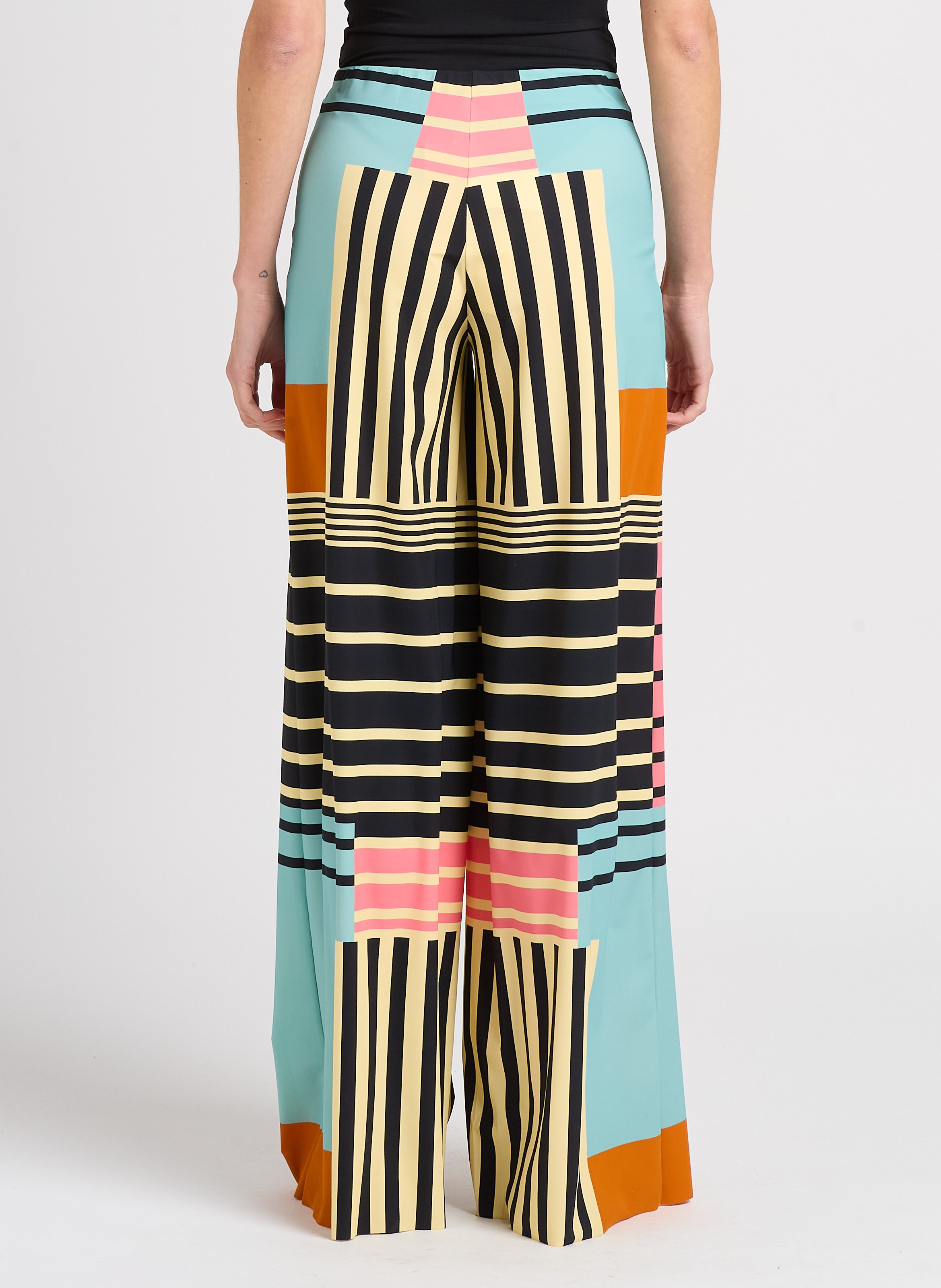 Wijde broek met print Veelkleurig