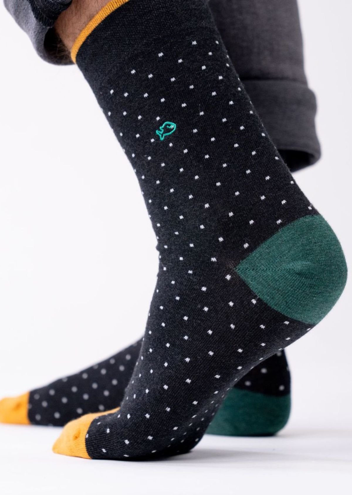 Chaussettes en coton peigné à pois BILLYBELT Noir