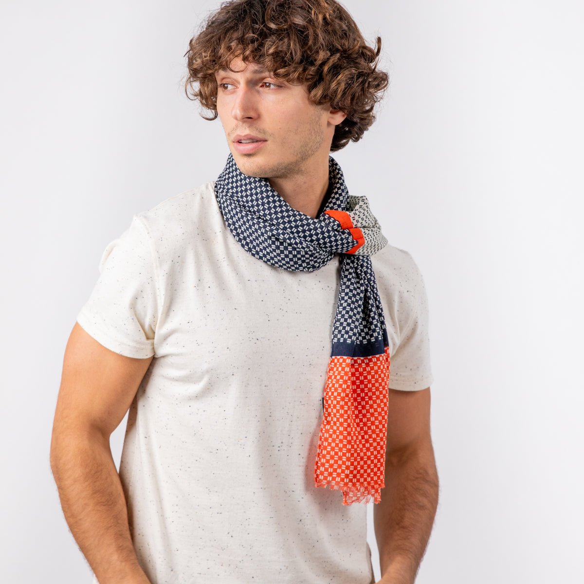 Organic cotton scarf BILLYBELT Blue