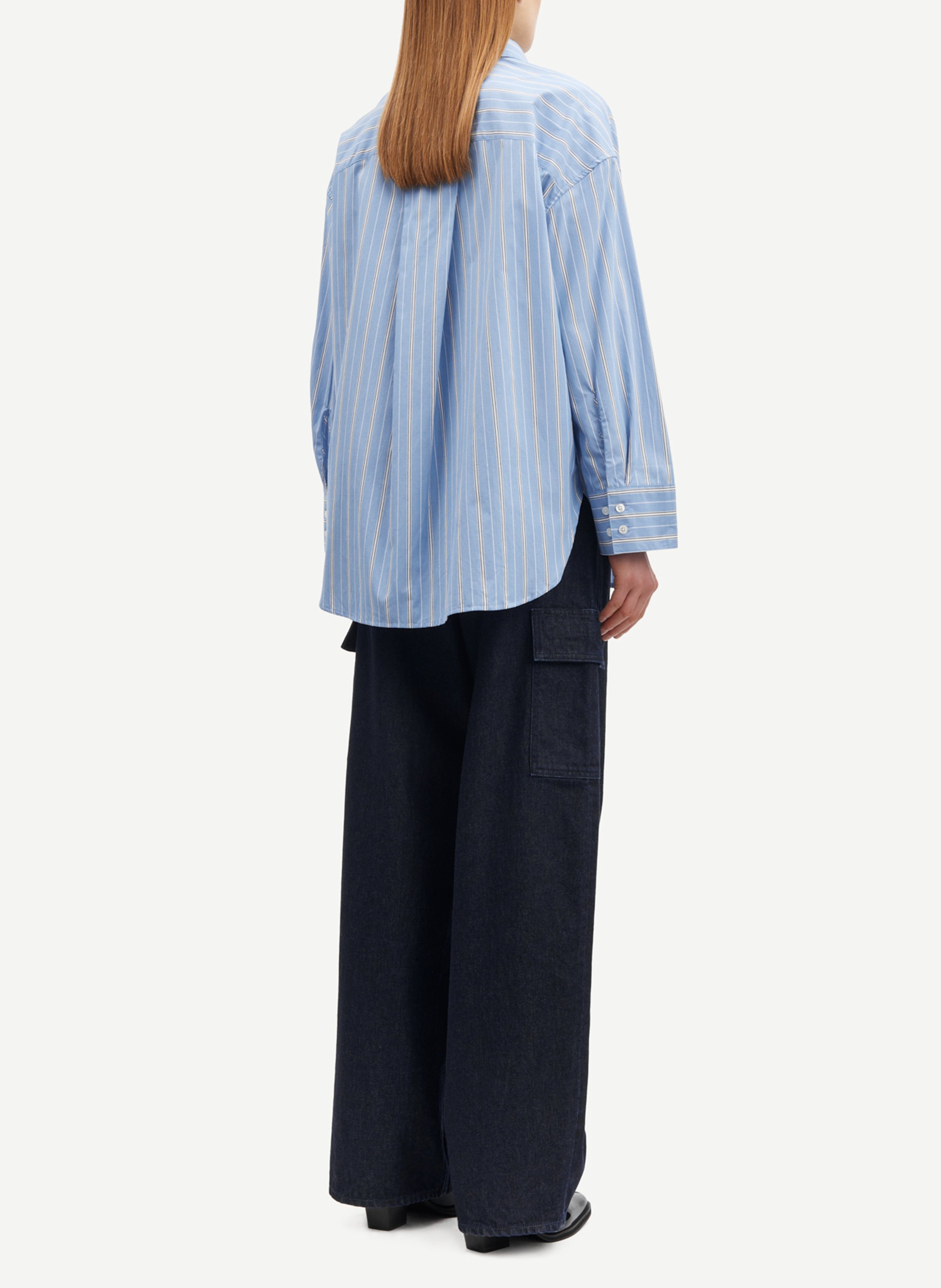 Chemise col classique ample en coton organique SAMSOE SAMSOE Bleu