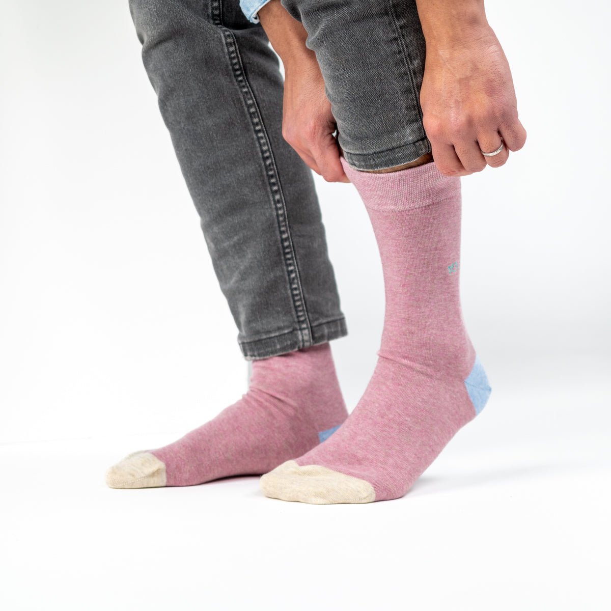 Solid combed cotton socks BILLYBELT Pink