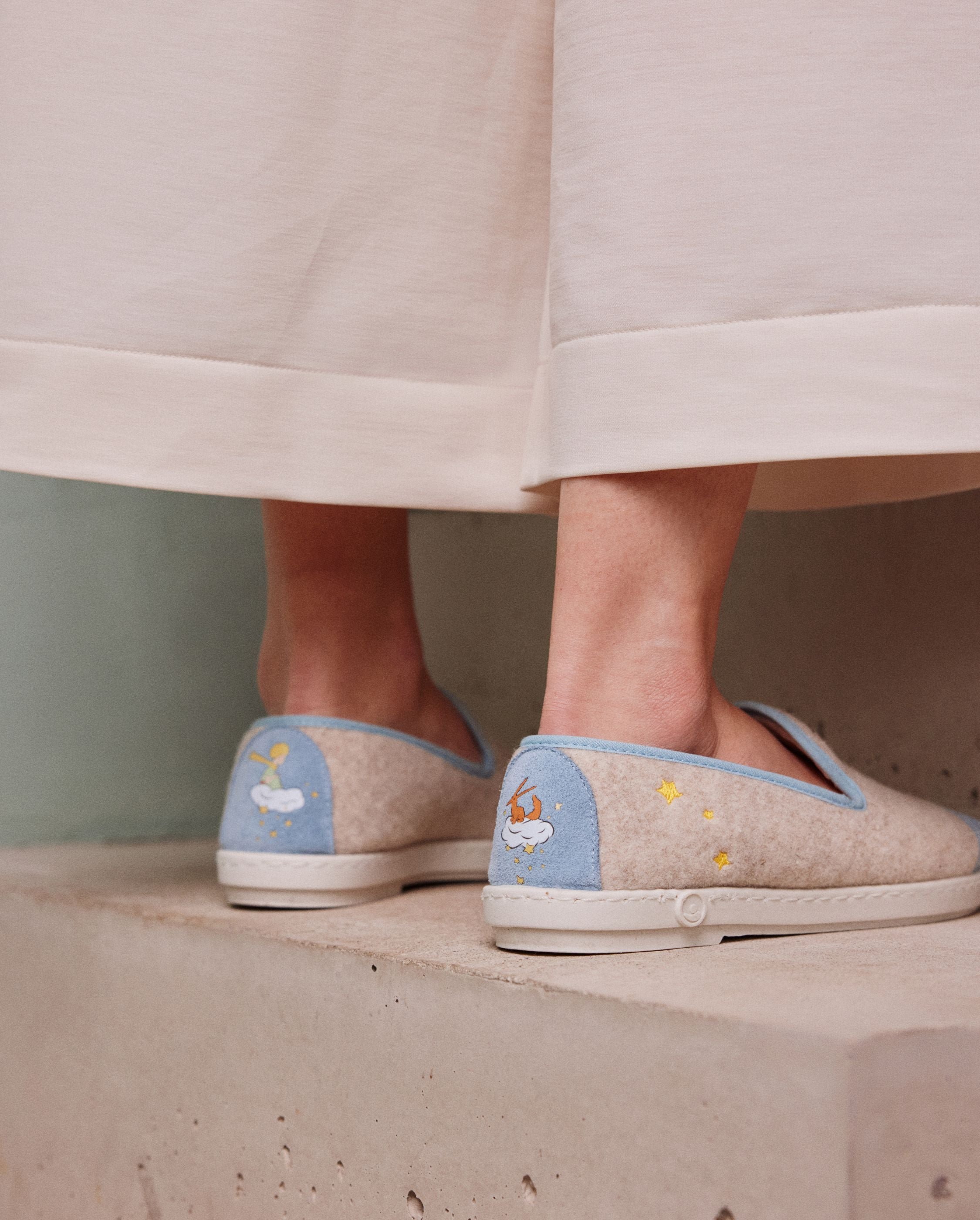 Women's slippers collaboration with the little prince ANGARDE Beige