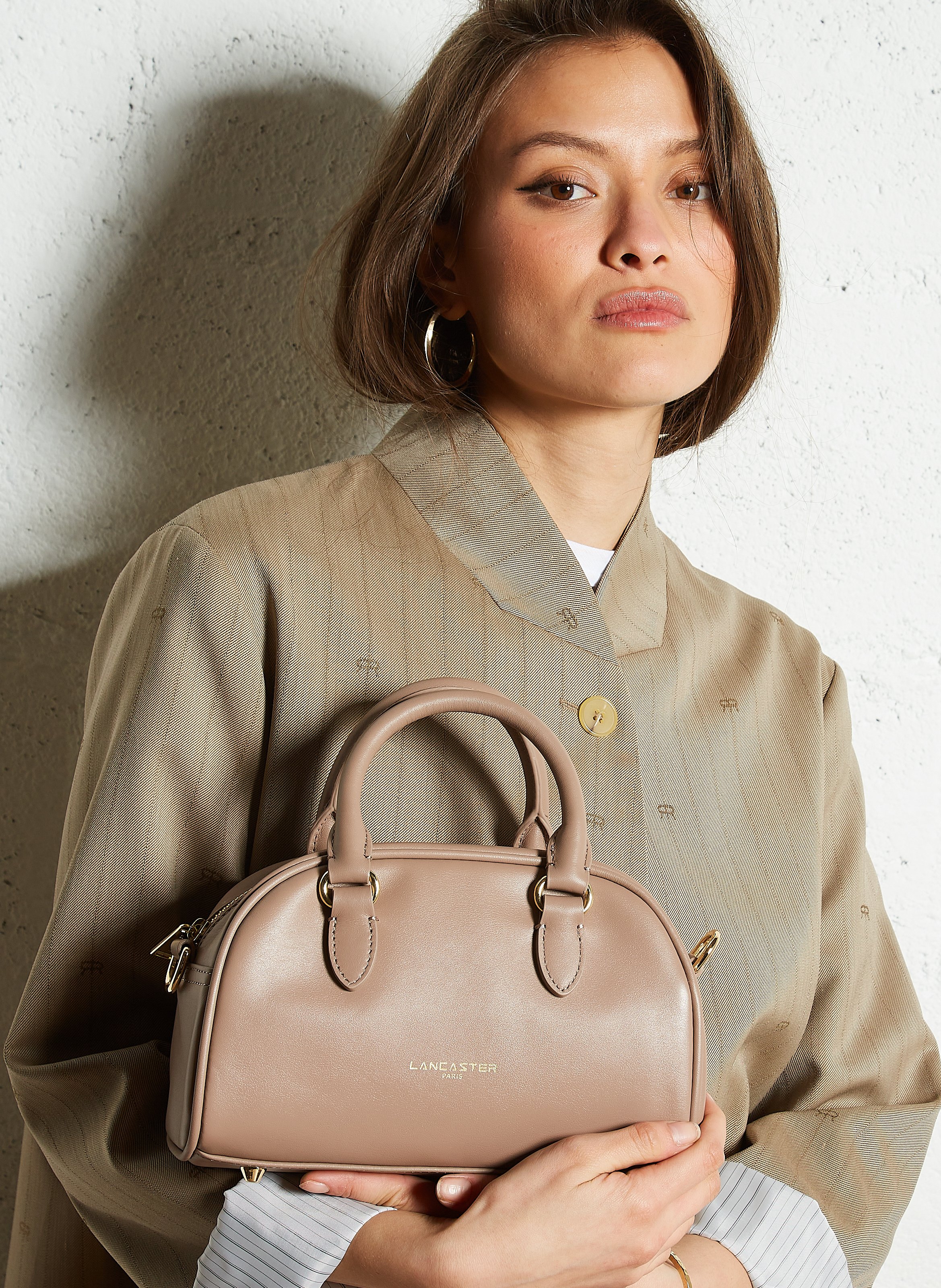 Bowlingtasche aus Leder LANCASTER PARIS Grau