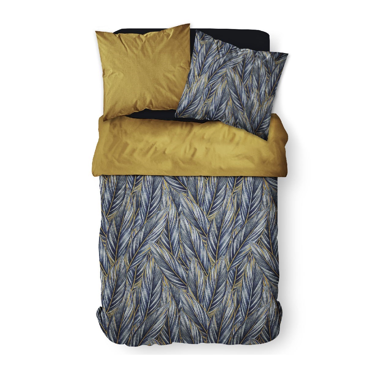 Floral printed cotton bedding set TODAY LINGE DE MAISON Blue