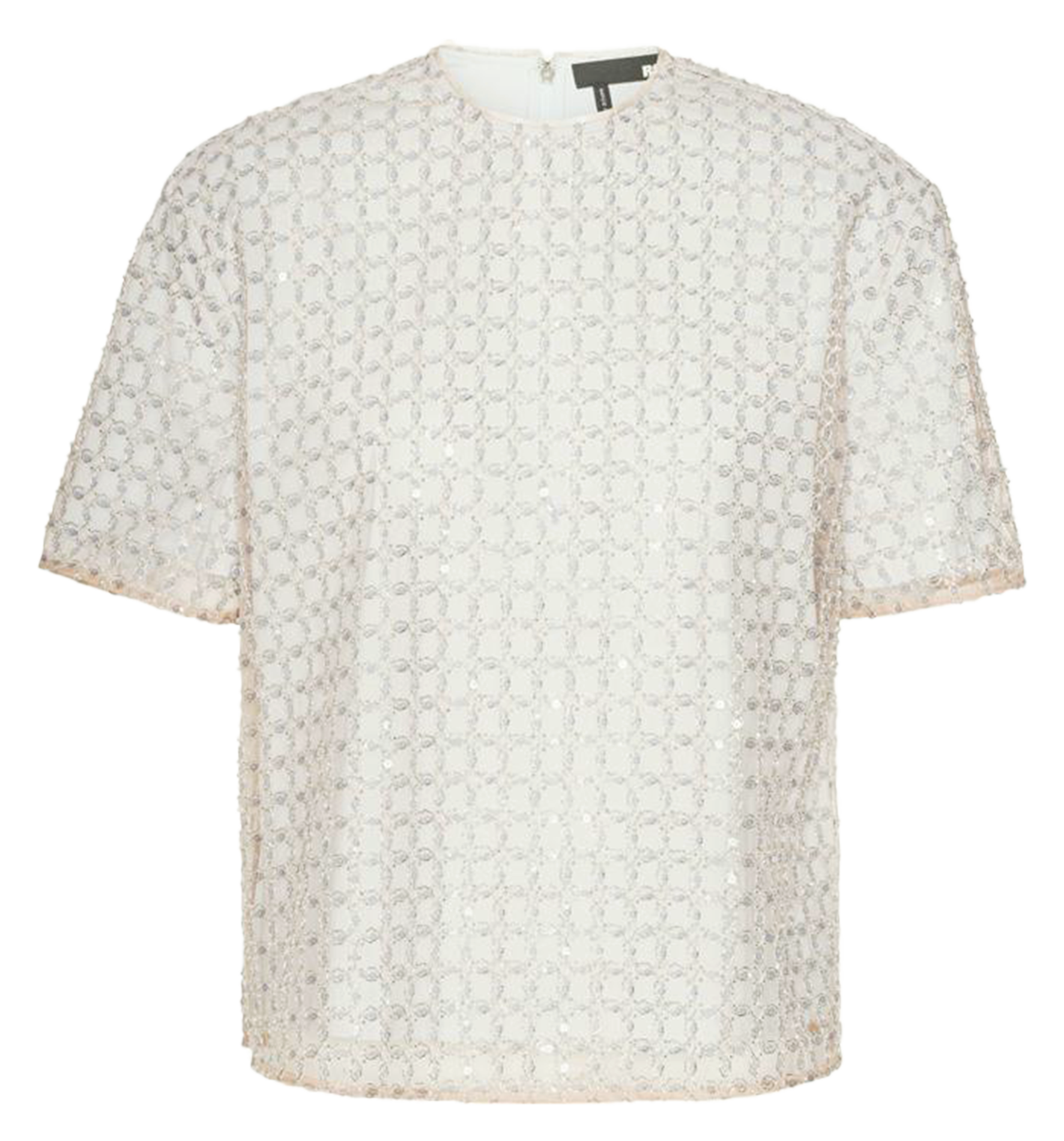 Besticktes Oversize-Top Schwarz