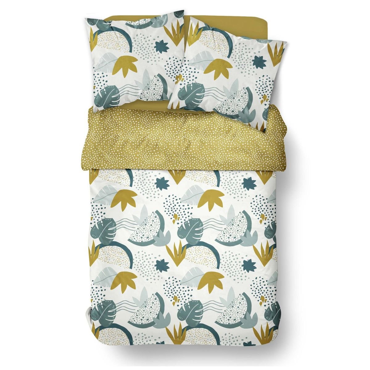 Printed cotton bed set TODAY LINGE DE MAISON Yellow