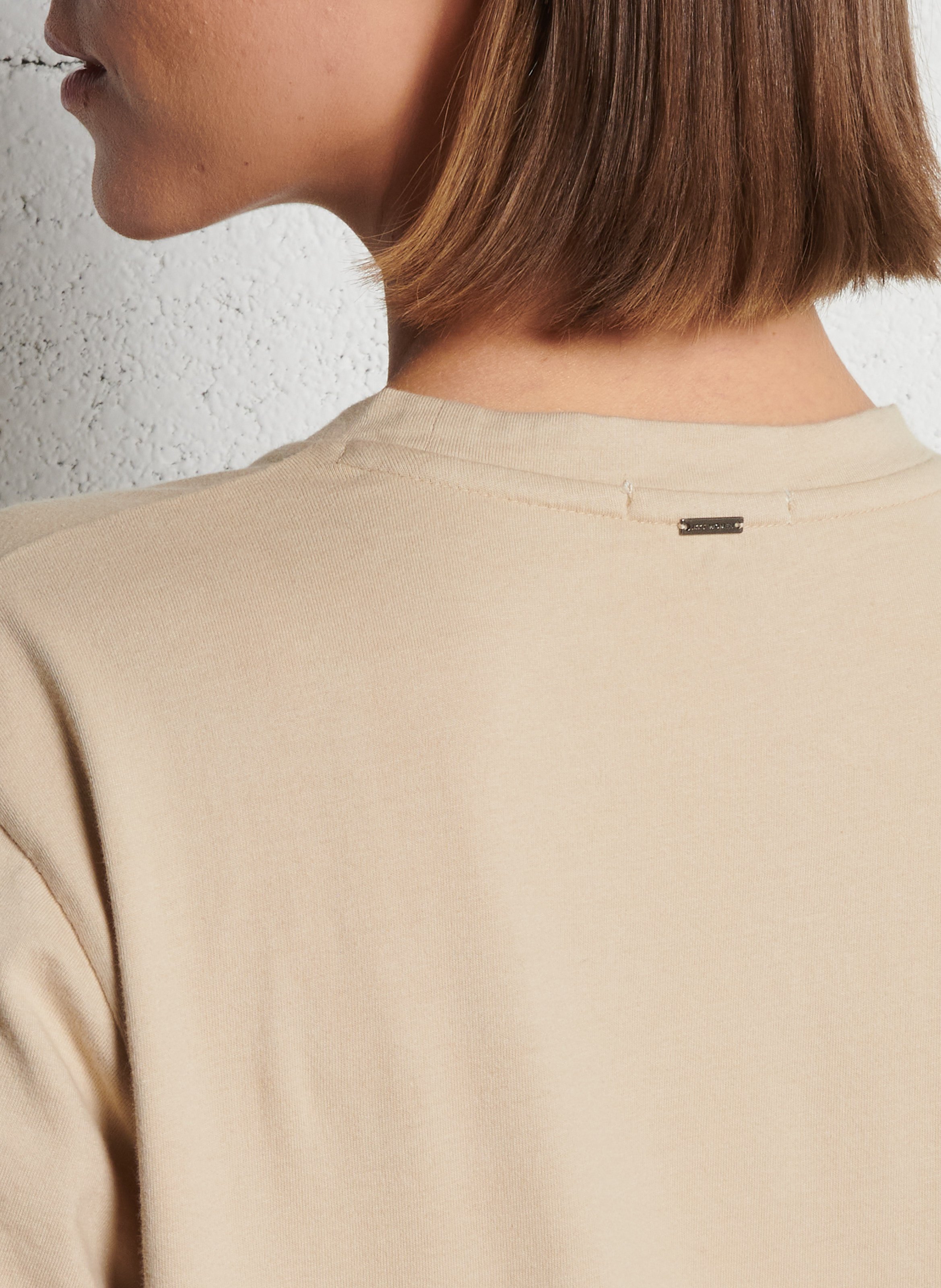 Camiliday round-neck sleeveless cotton top IKKS Beige