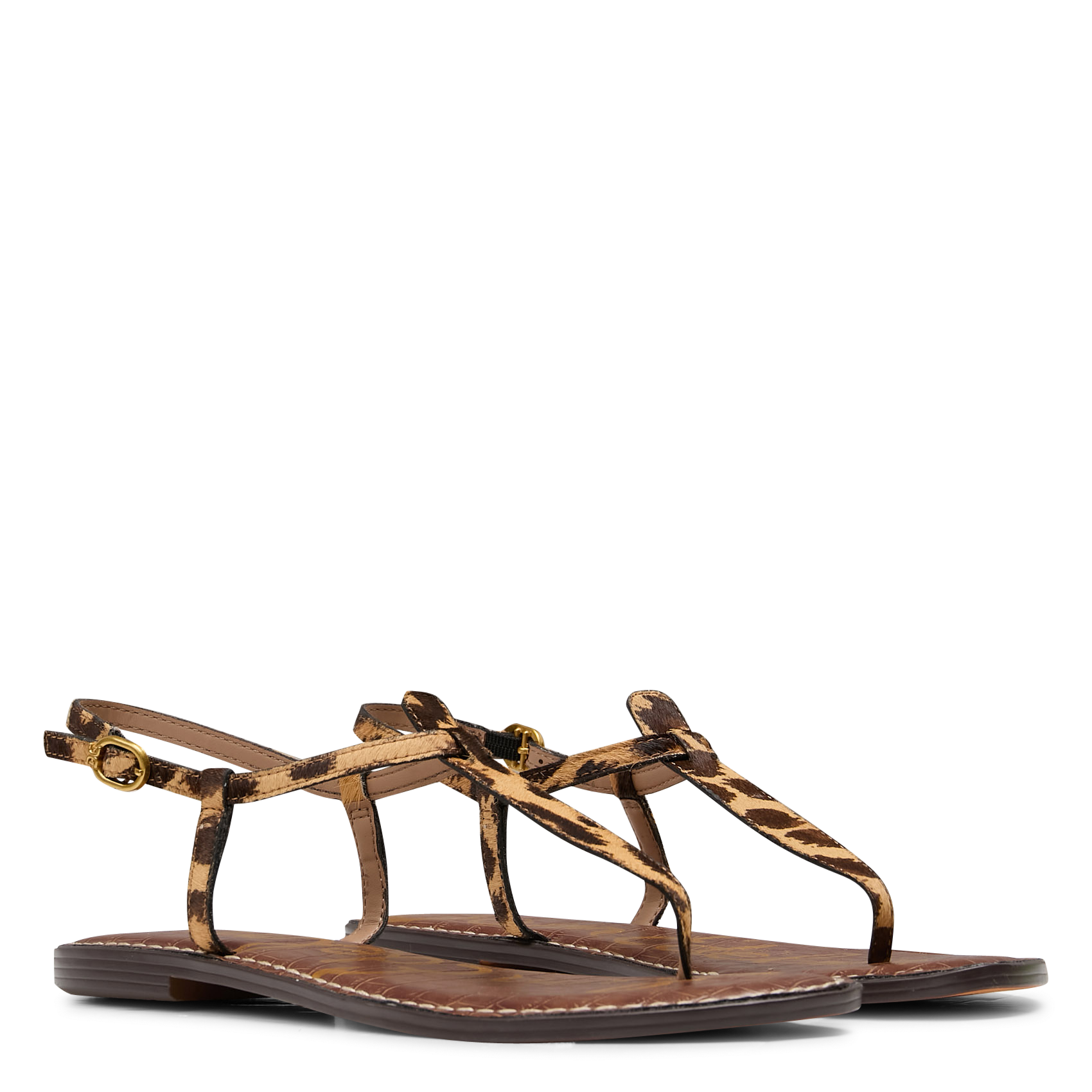 Sandales plates en cuir SAM EDELMAN Multicolore