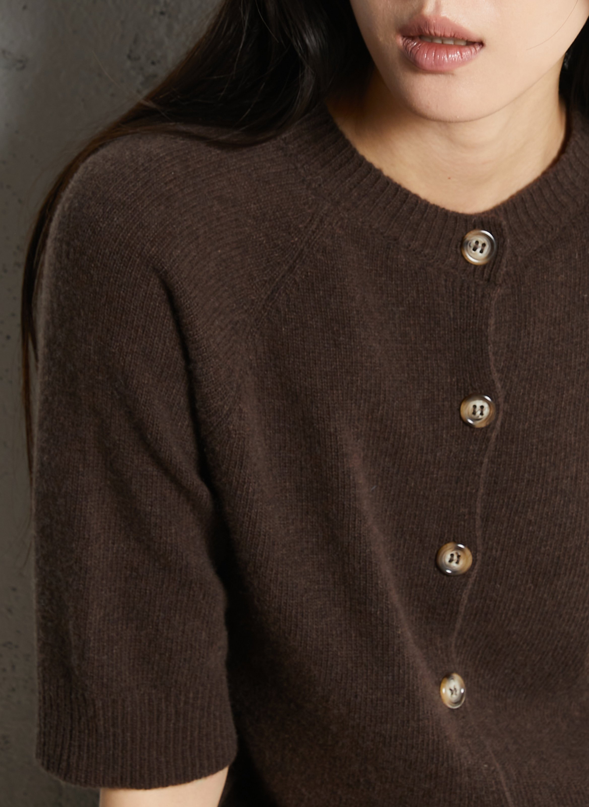 Straight-fit vest van wolmix SUZIE WINKLE Bruin