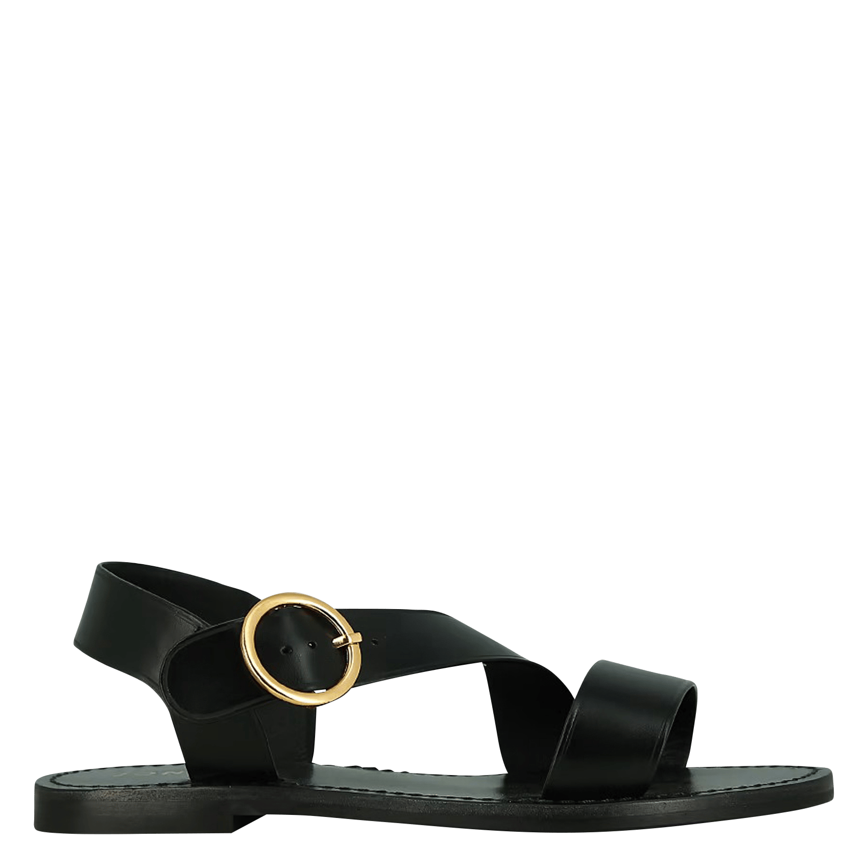 Aouda flat leather sandals JONAK Black